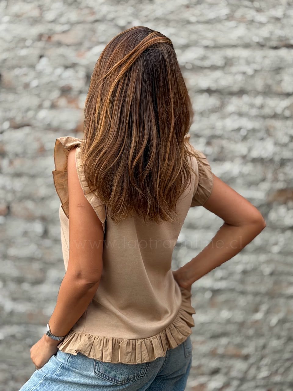 Polera maxi Vuelitos camel
