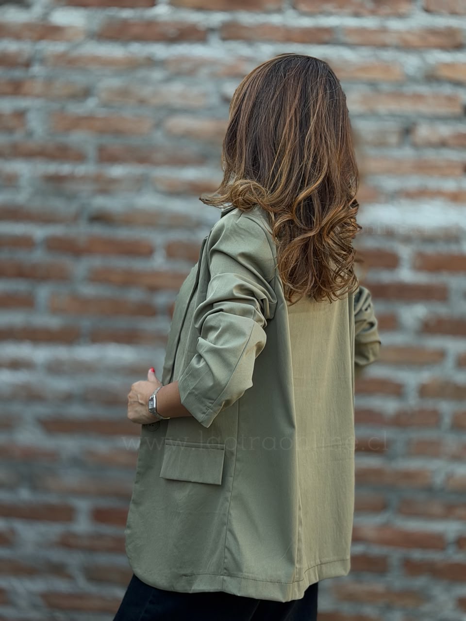 Blazer Gabardina verano verde/arena