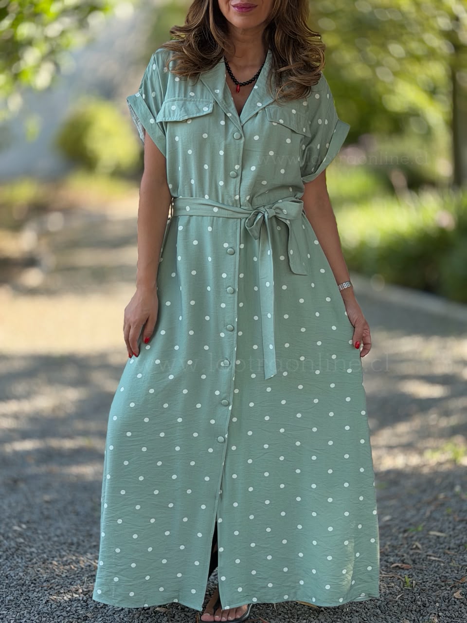 Vestido Súper lunares menta