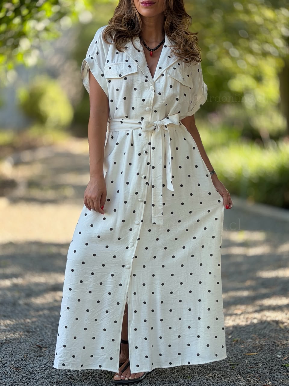 Vestido Súper lunares marrón