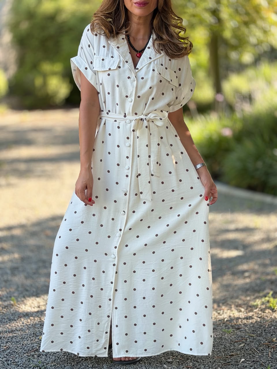 Vestido Súper lunares marrón