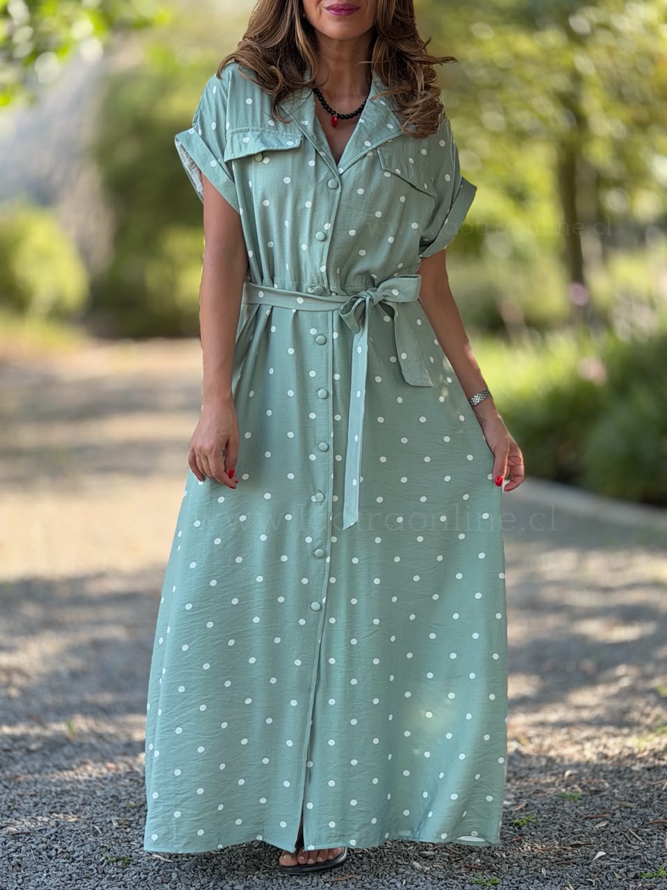 Vestido Súper lunares menta