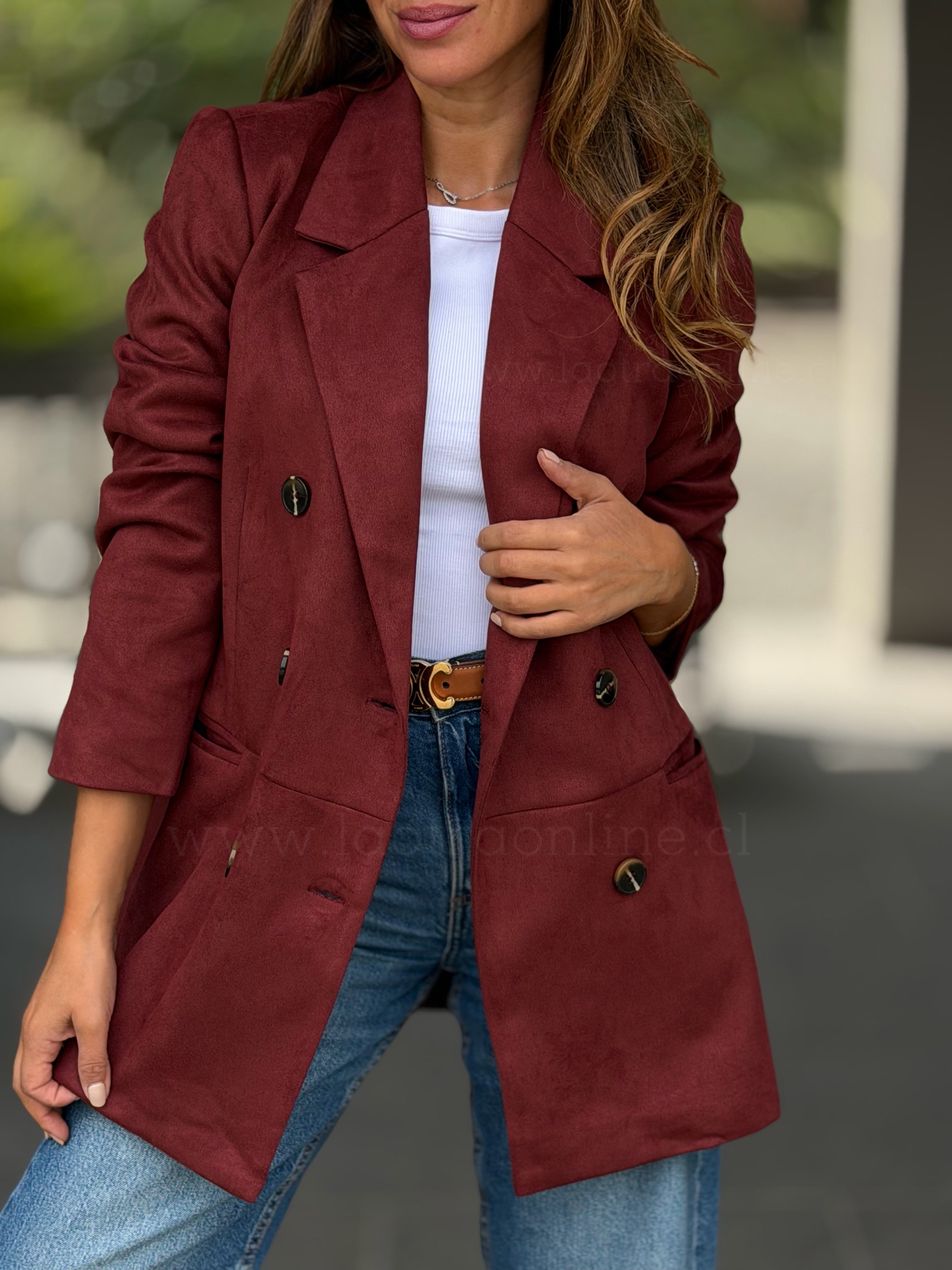 Blazer gamuza soñado granate