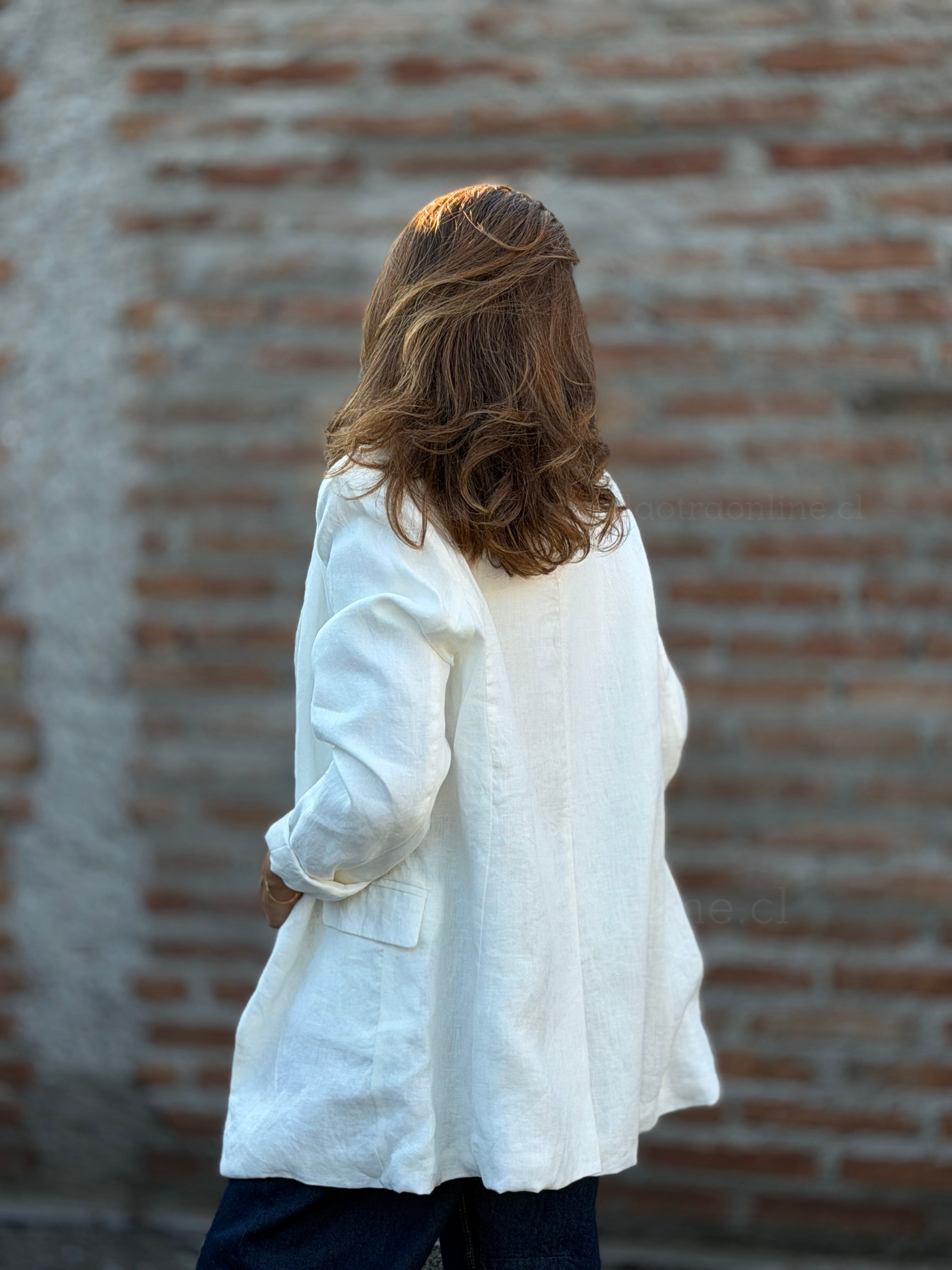 Blazer lino italiano forro blanco