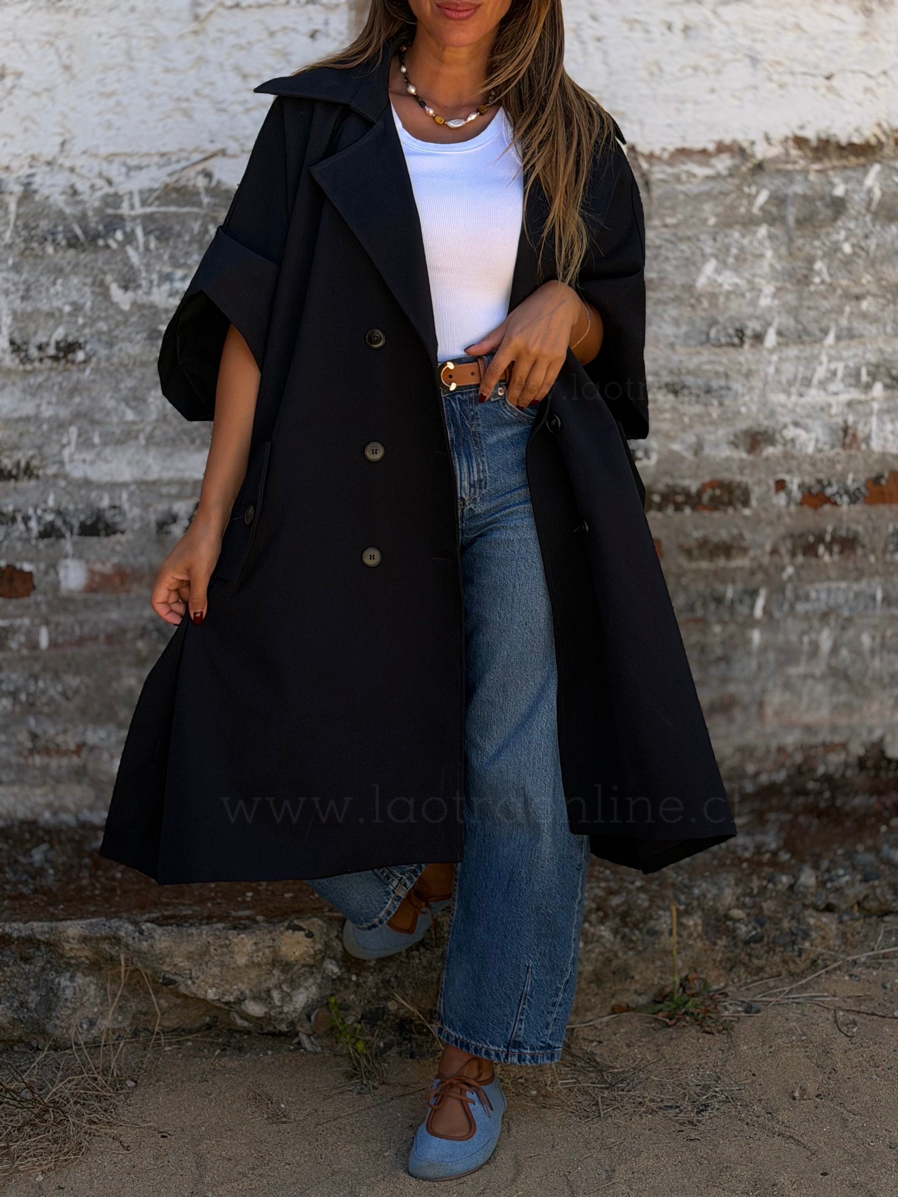 Poncho/Trench negro