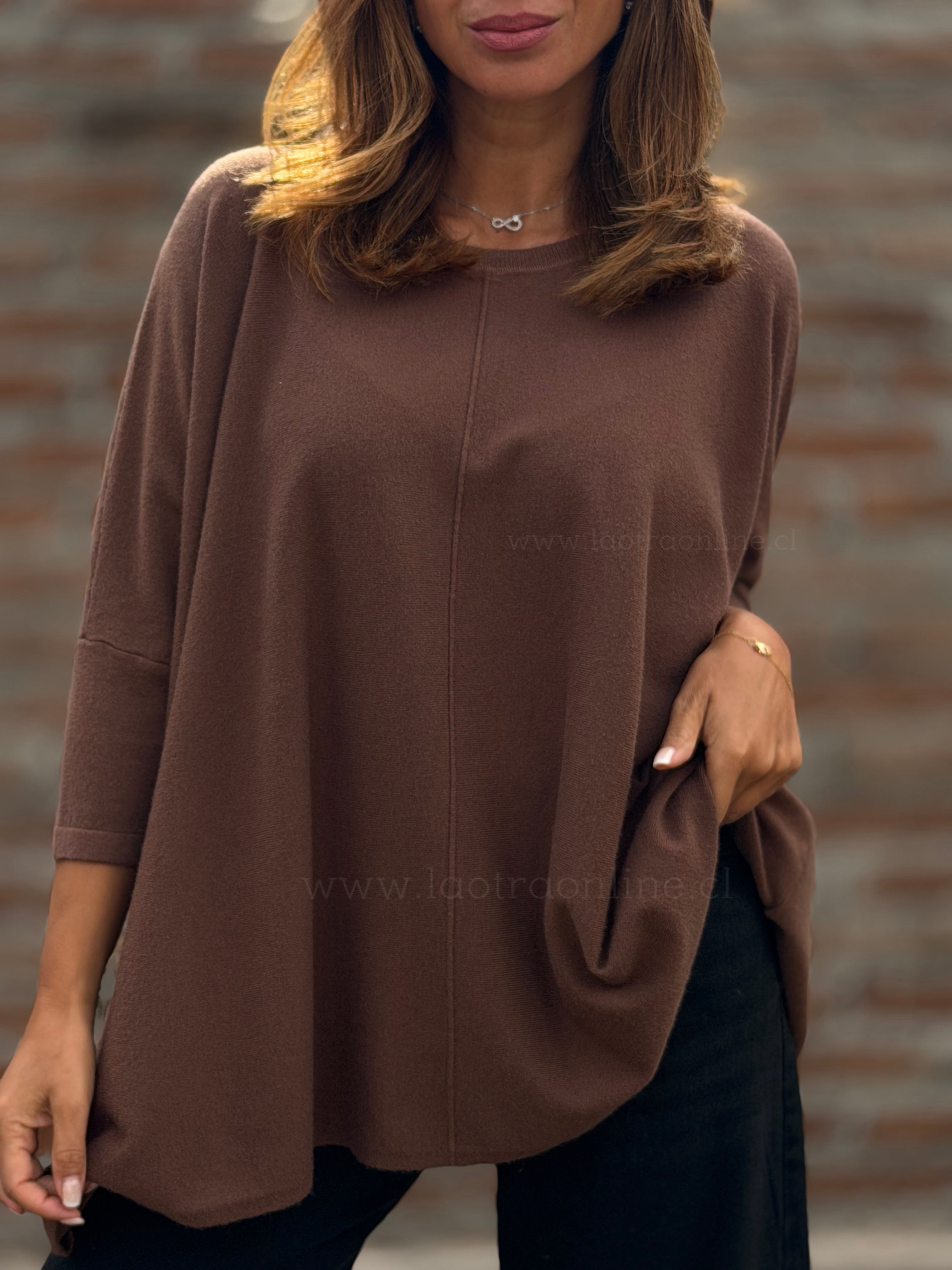 Sweater Básico Over marrón