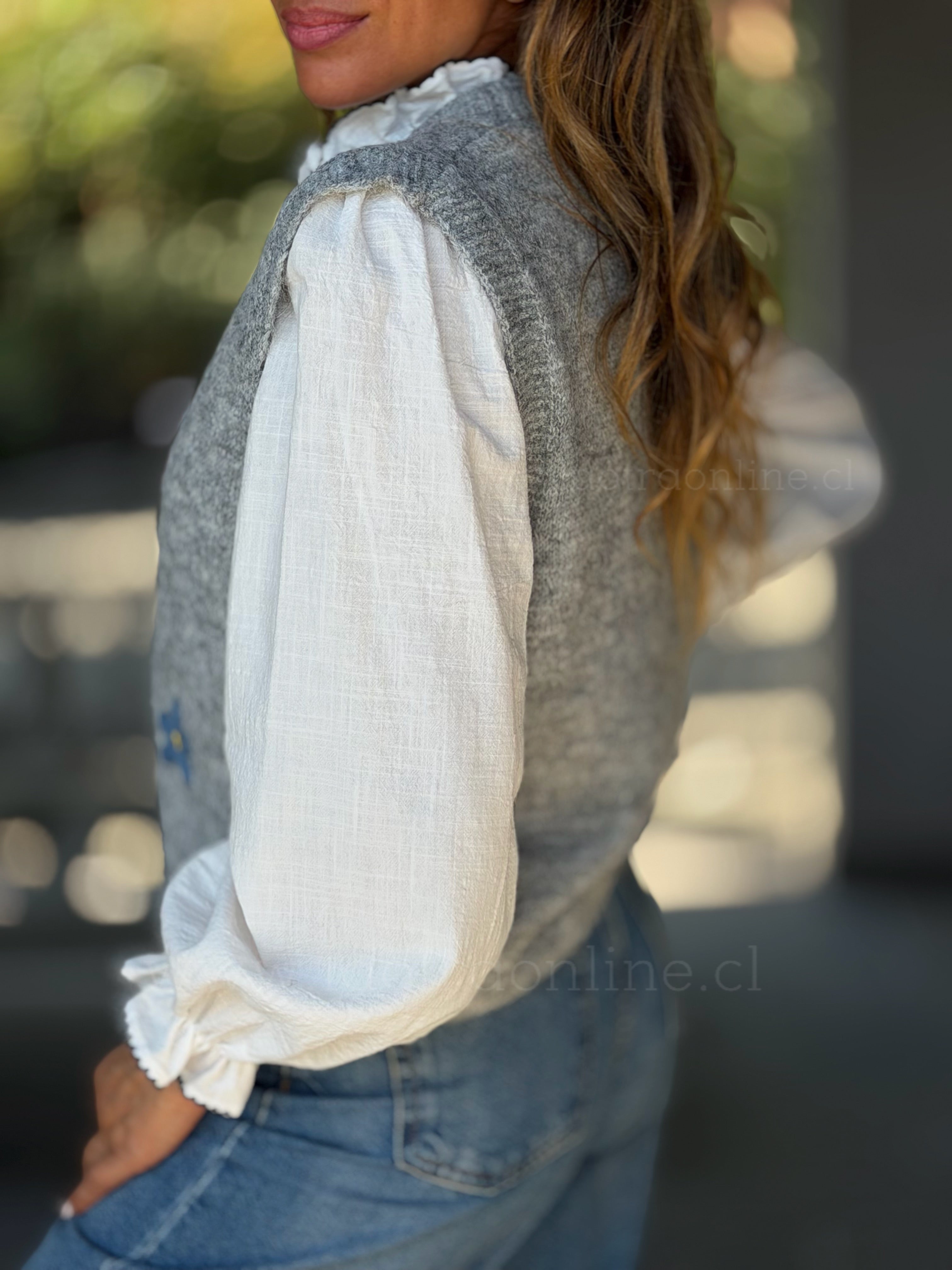Sweater sin mangas Florencia gris
