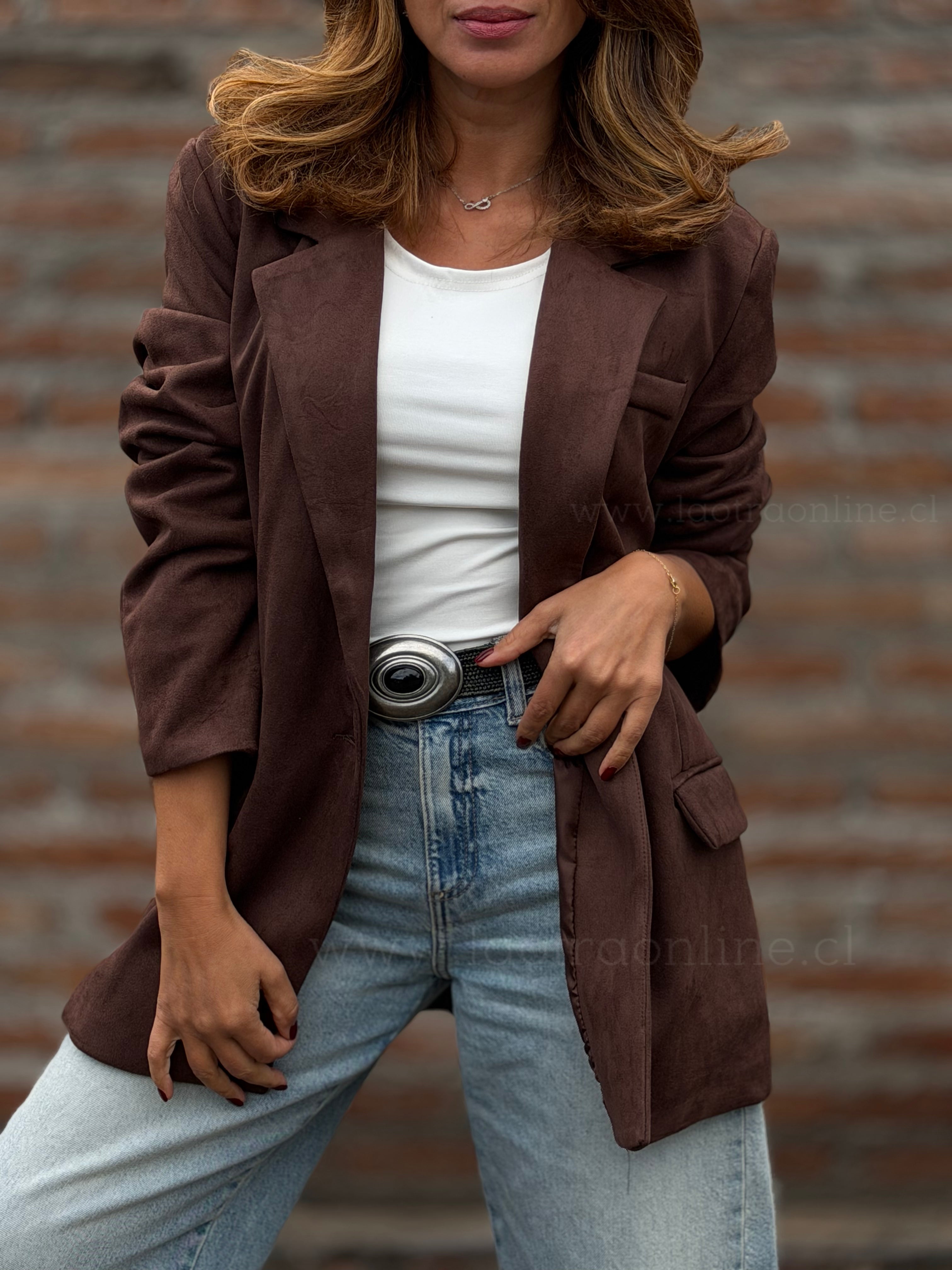 Blazer gamuza chocolate