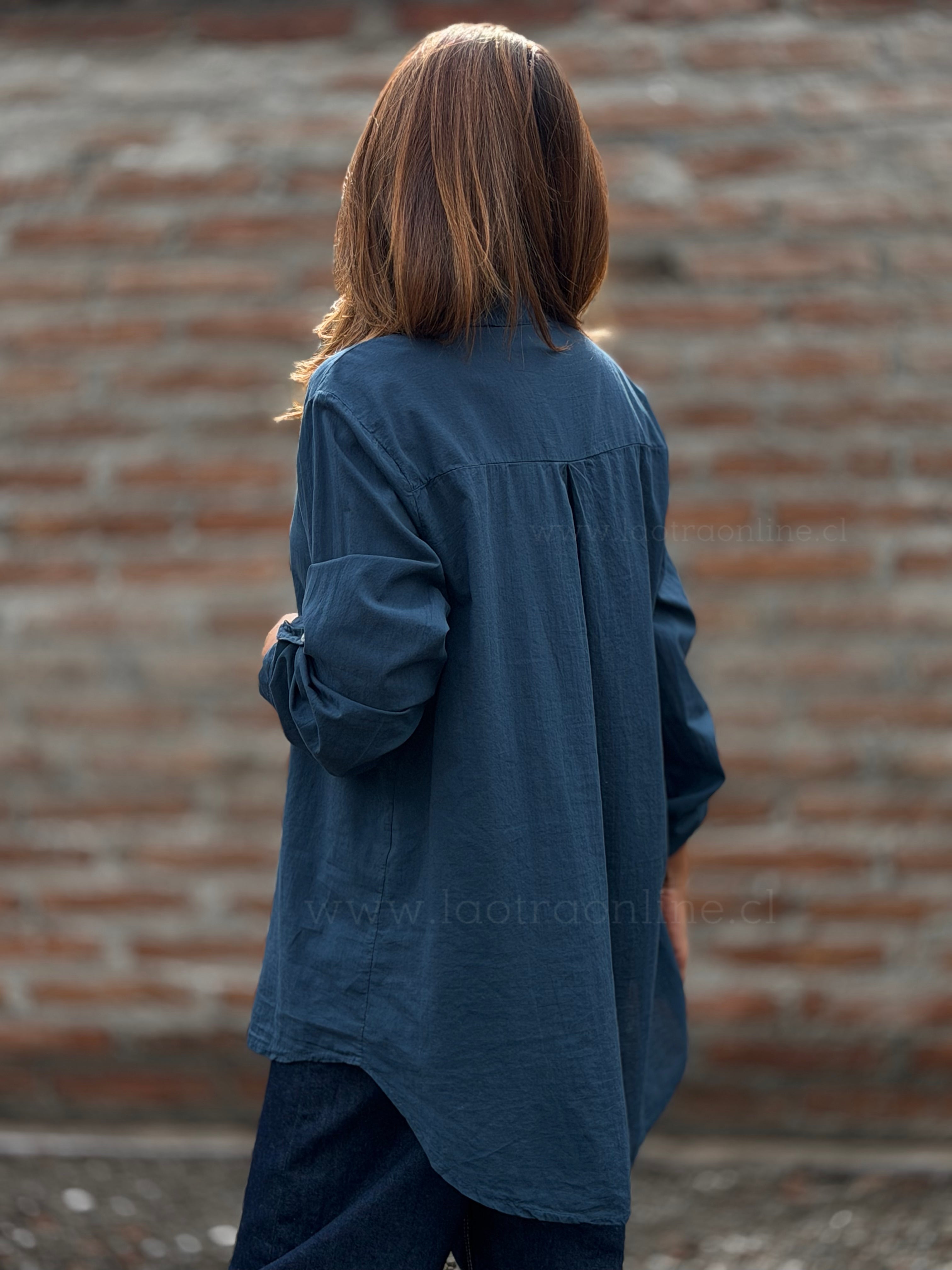 Blusa Italia popelin azul