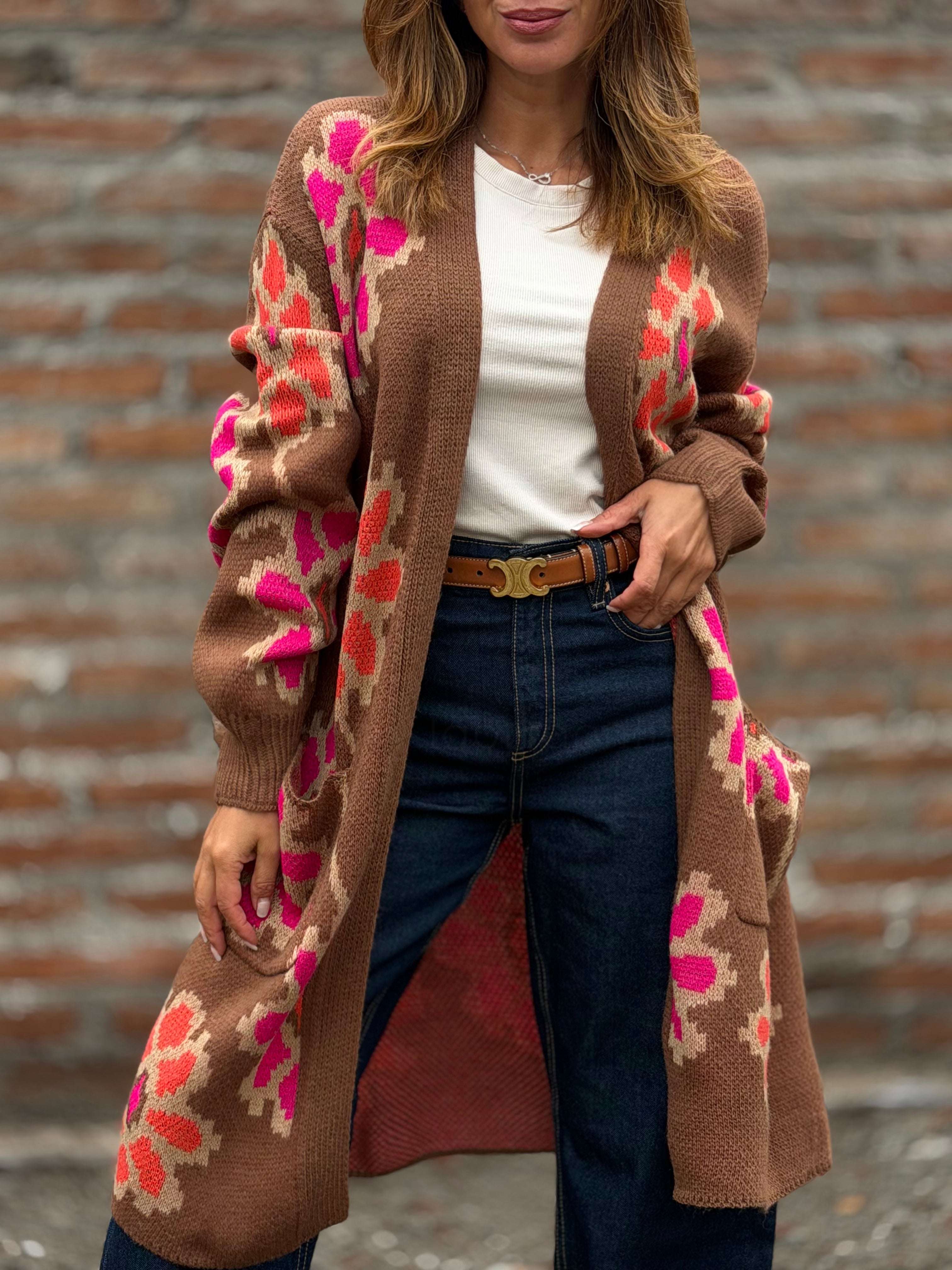 Cardigan primavera chocolate