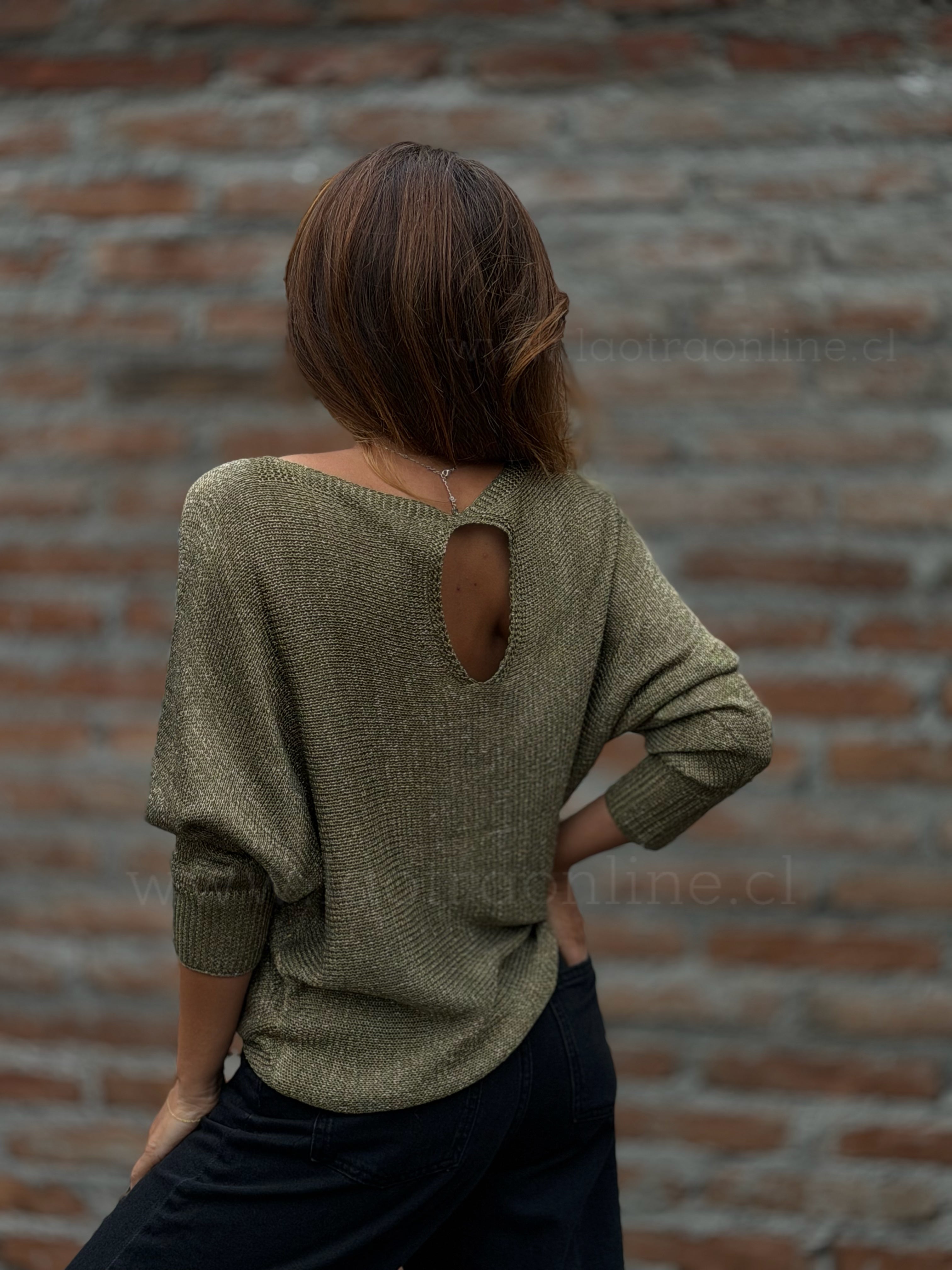 Sweater hilo dorado verde