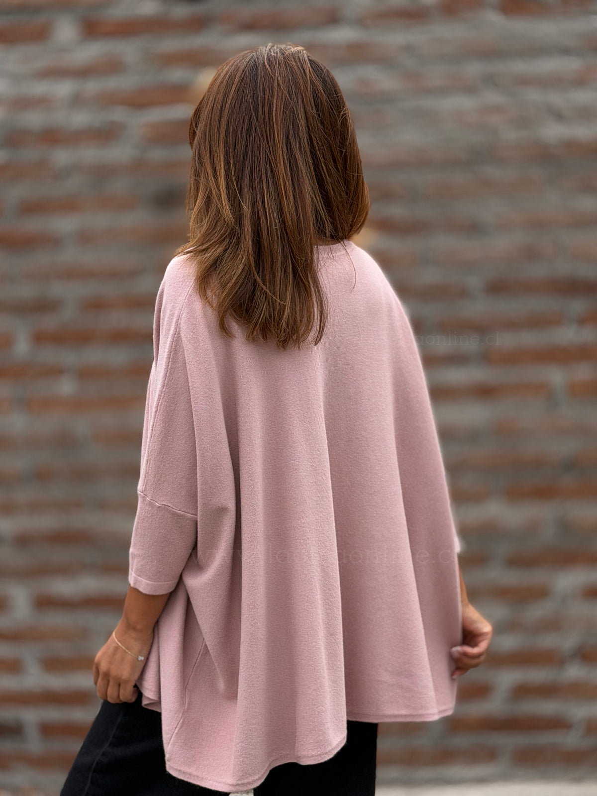 Sweater básico Over rosa