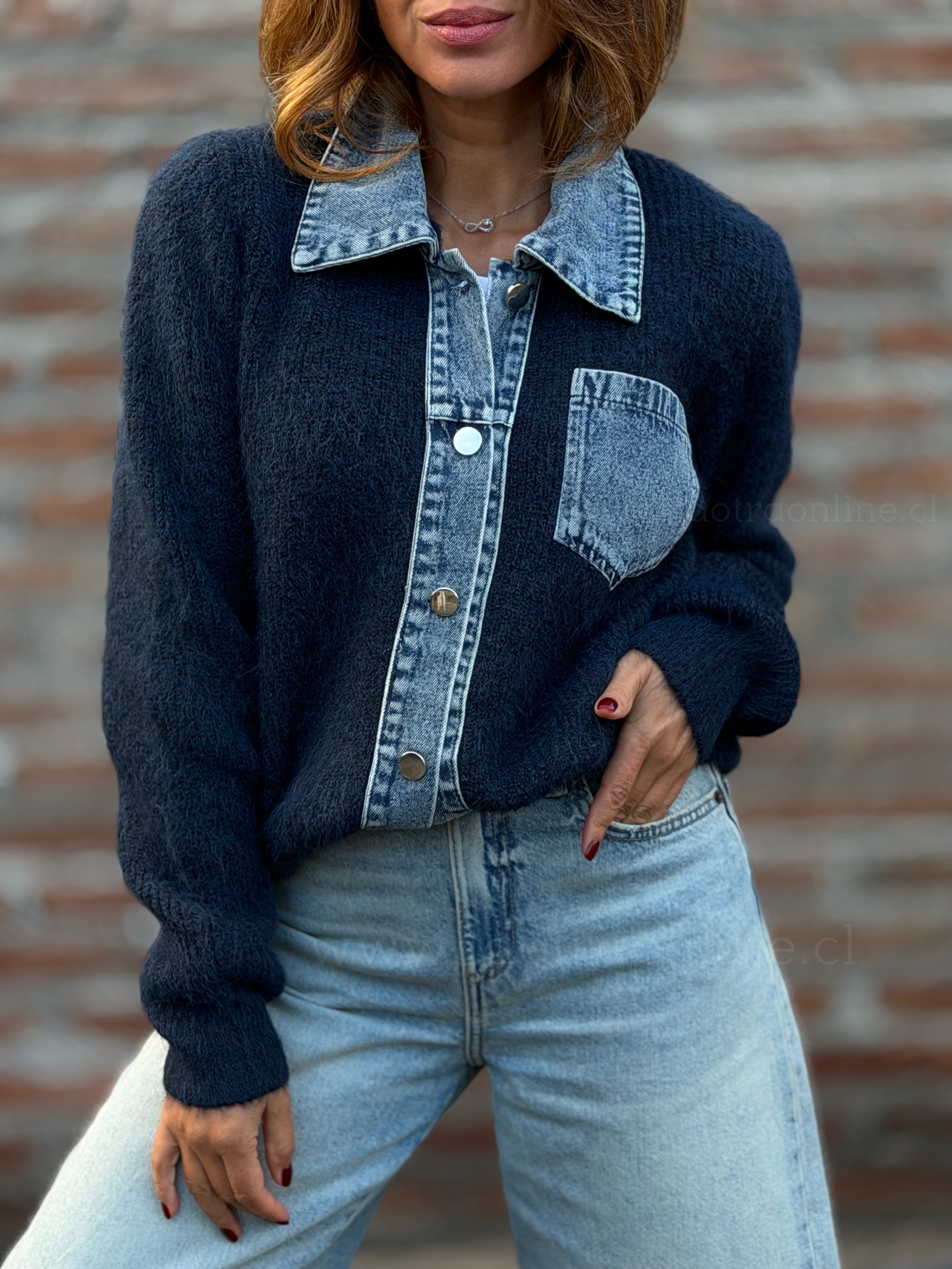 New Chaleco encanto jeans azul