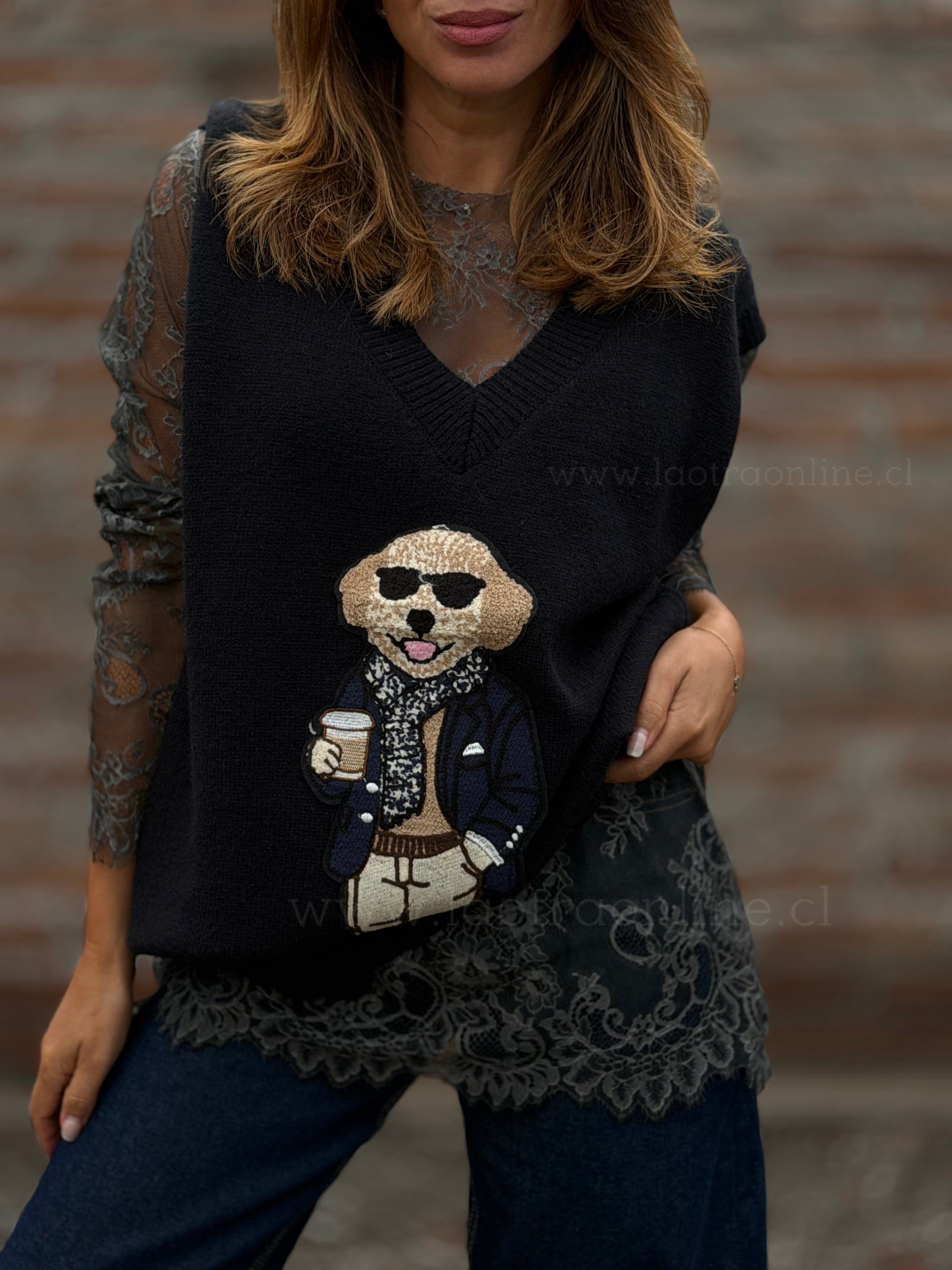 Sweater polo negro