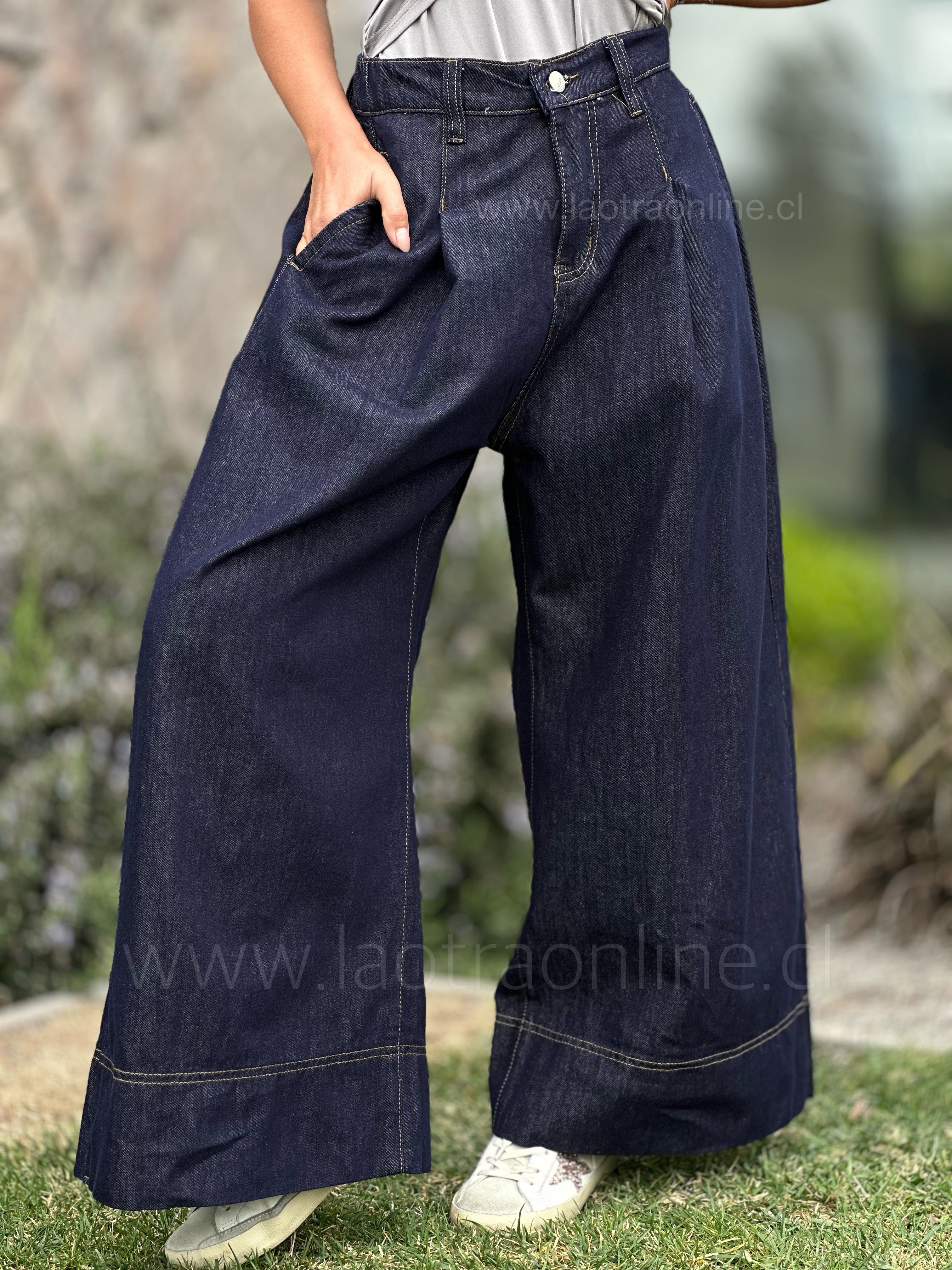 Jeans culotte azul