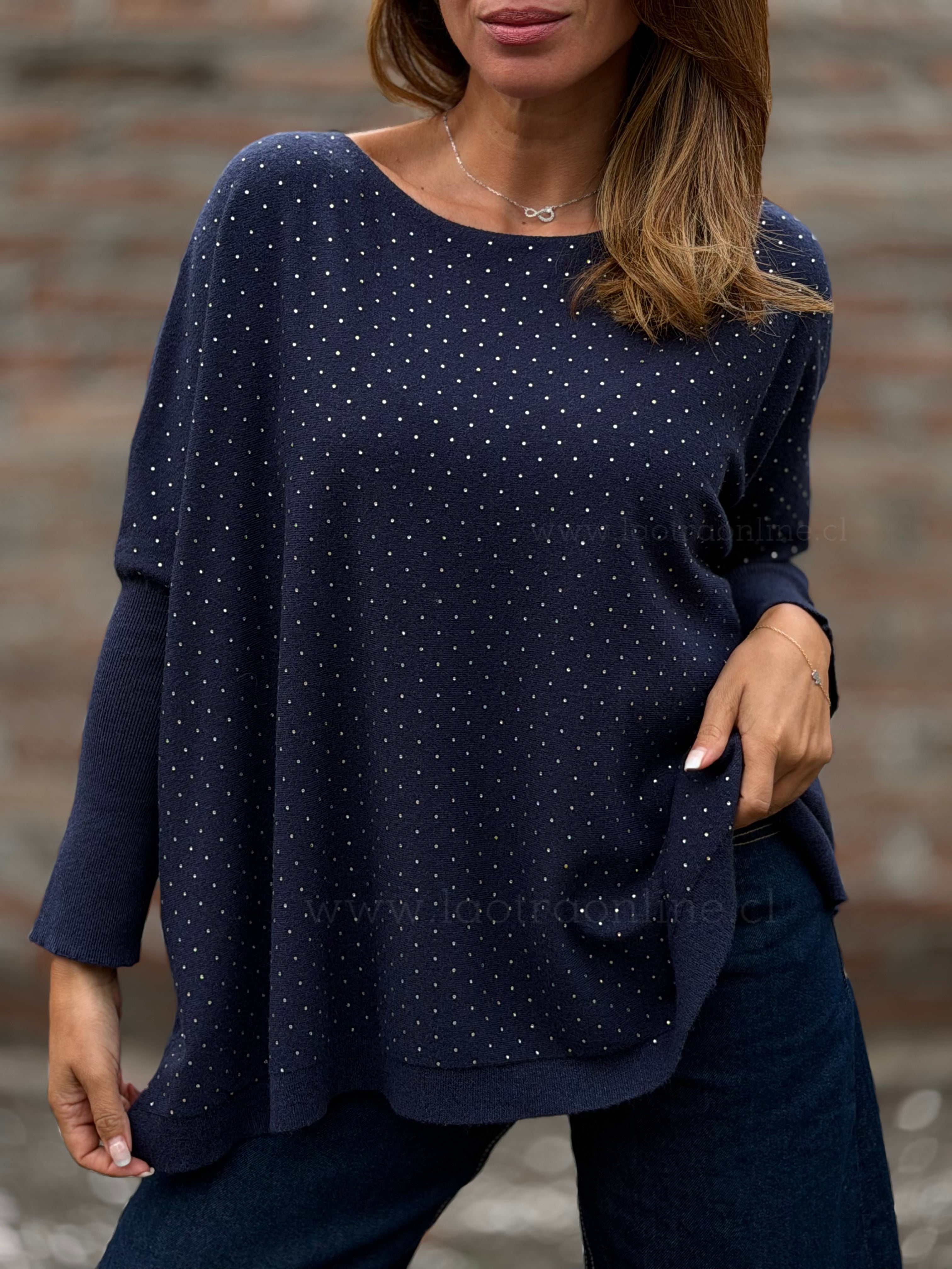 Sweater tachitas azul