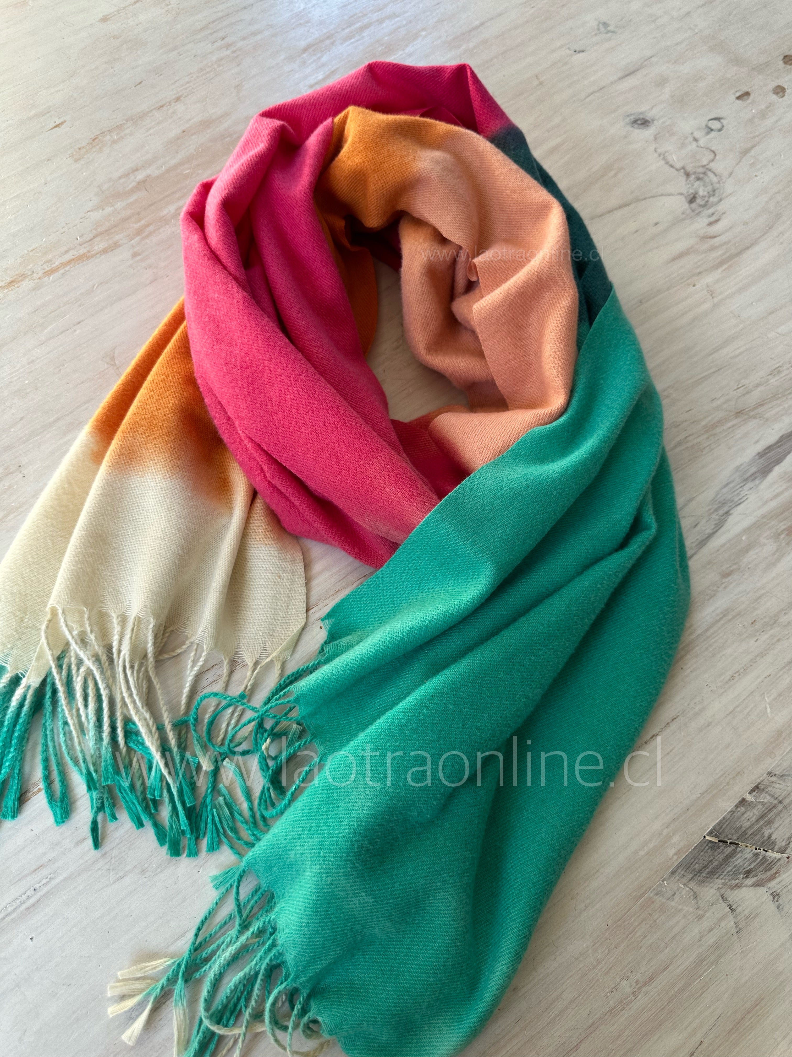 Pañuelo tricolor fucsia