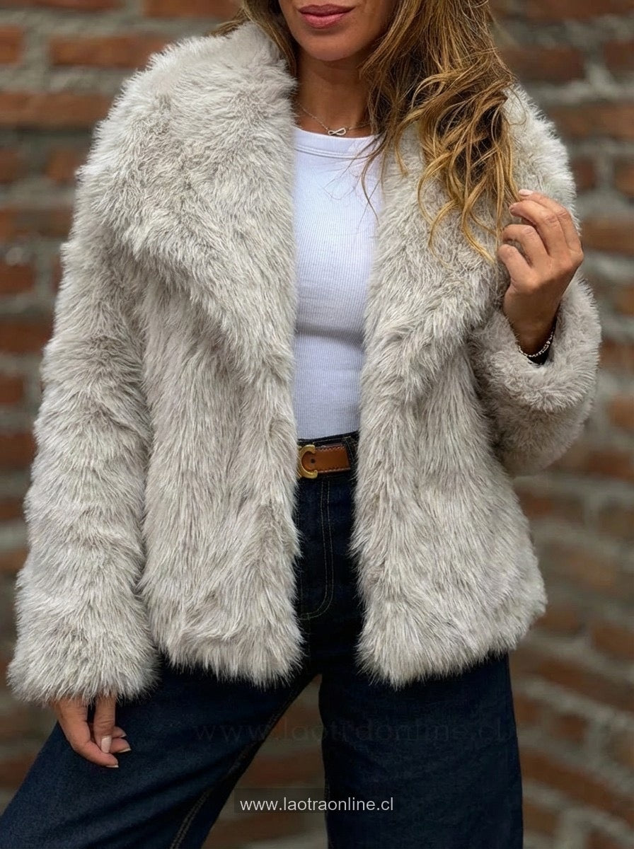 Chaqueta Lola piel gris