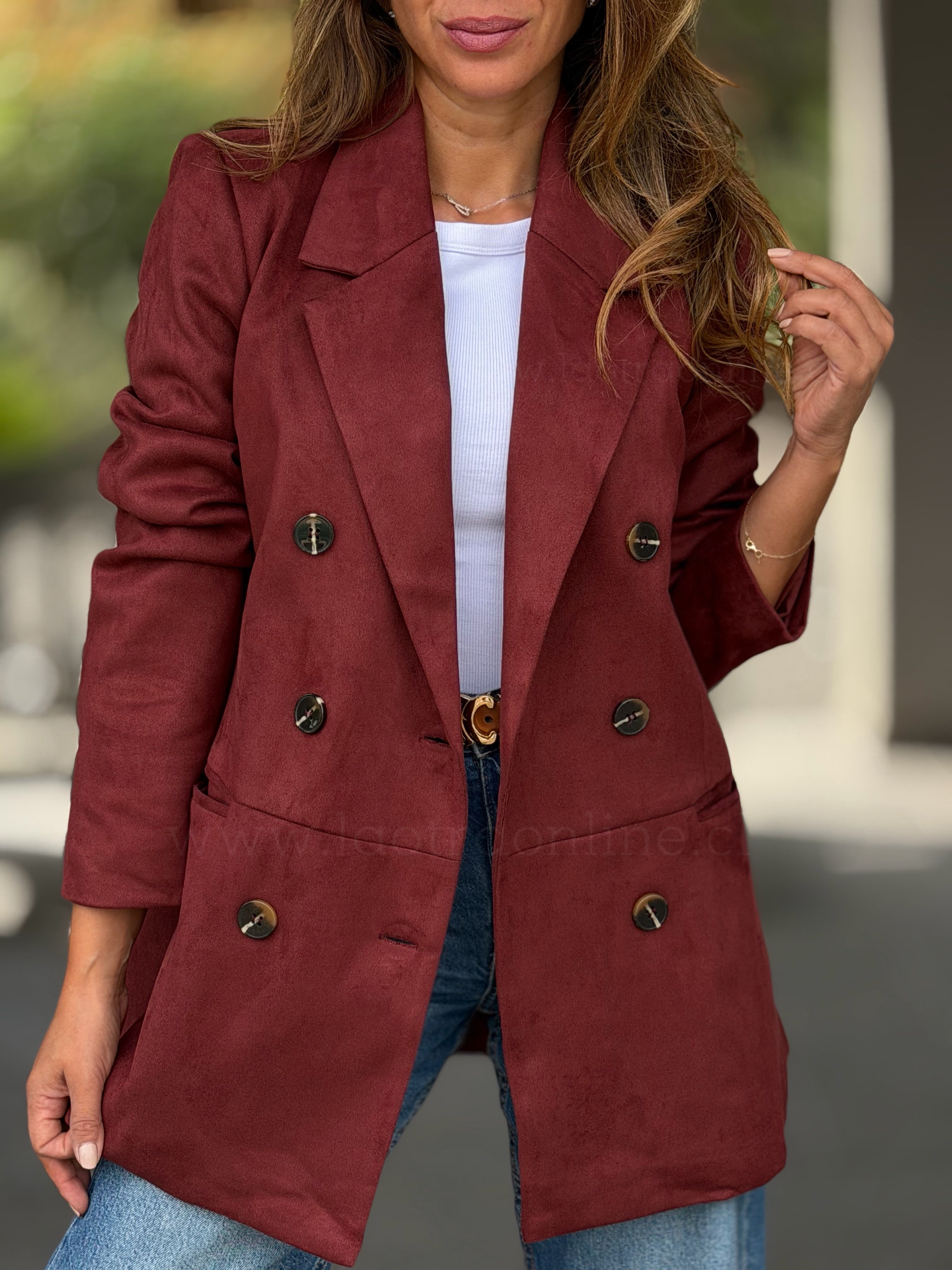 Blazer gamuza soñado granate