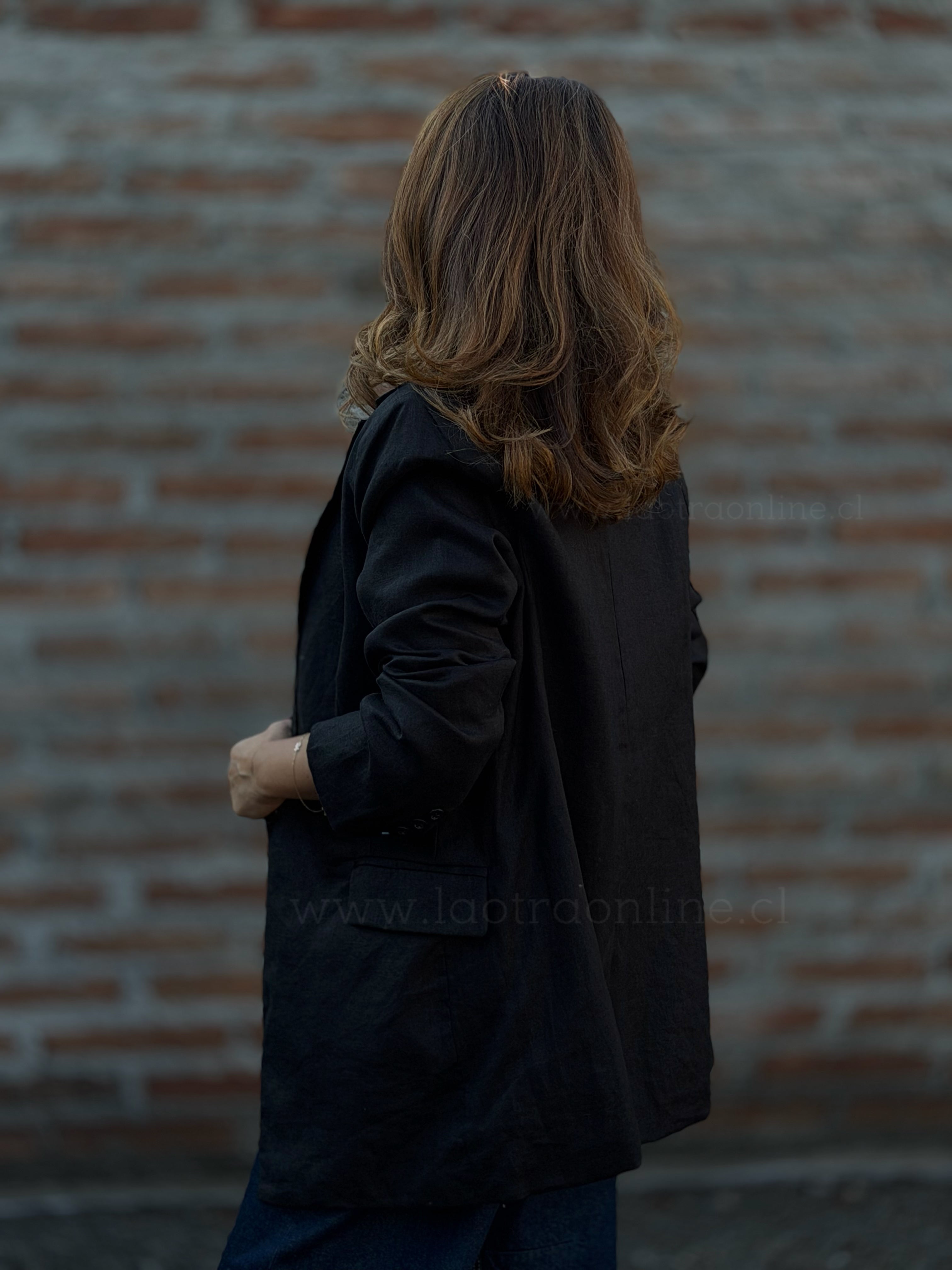 Blazer lino italiano forro negro