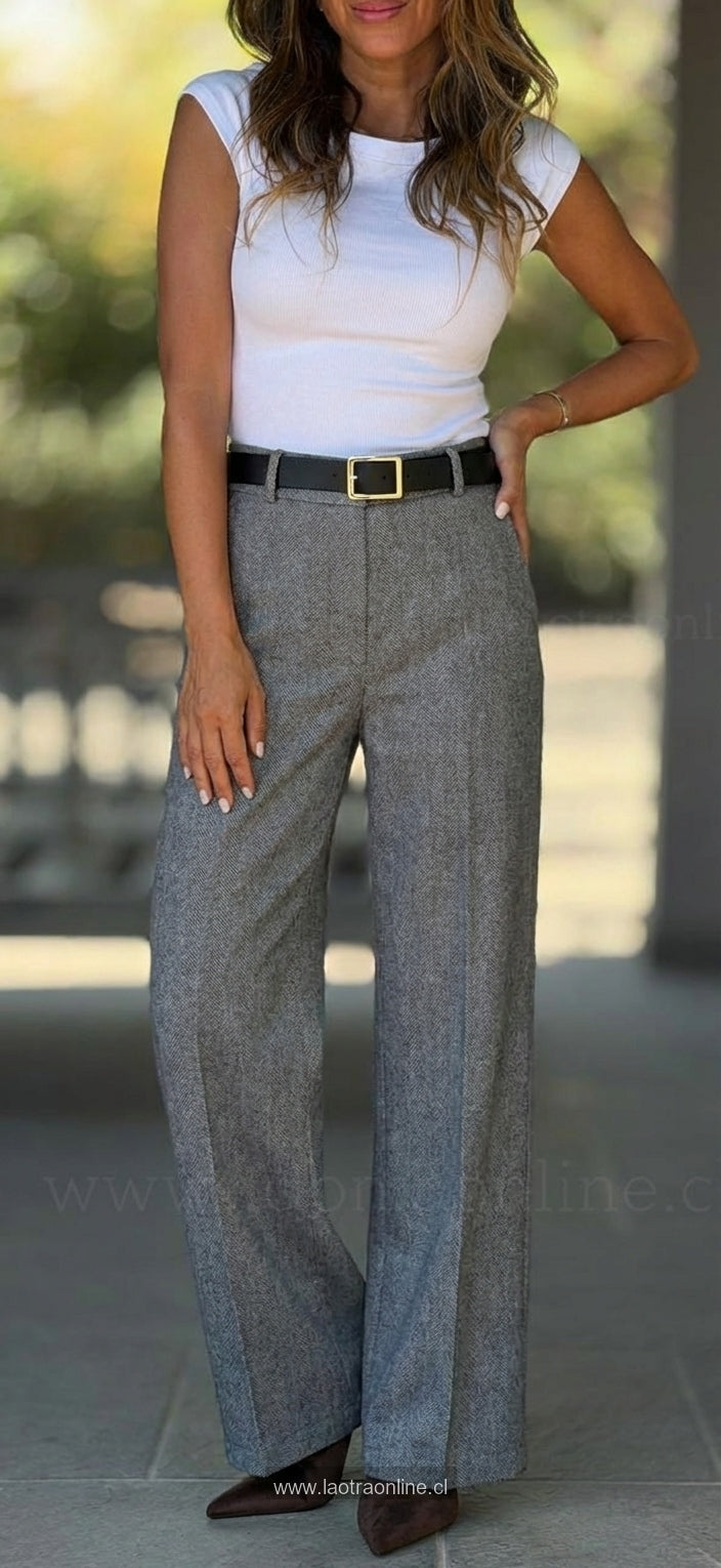 Pantalón +Cinturón Invierno gris