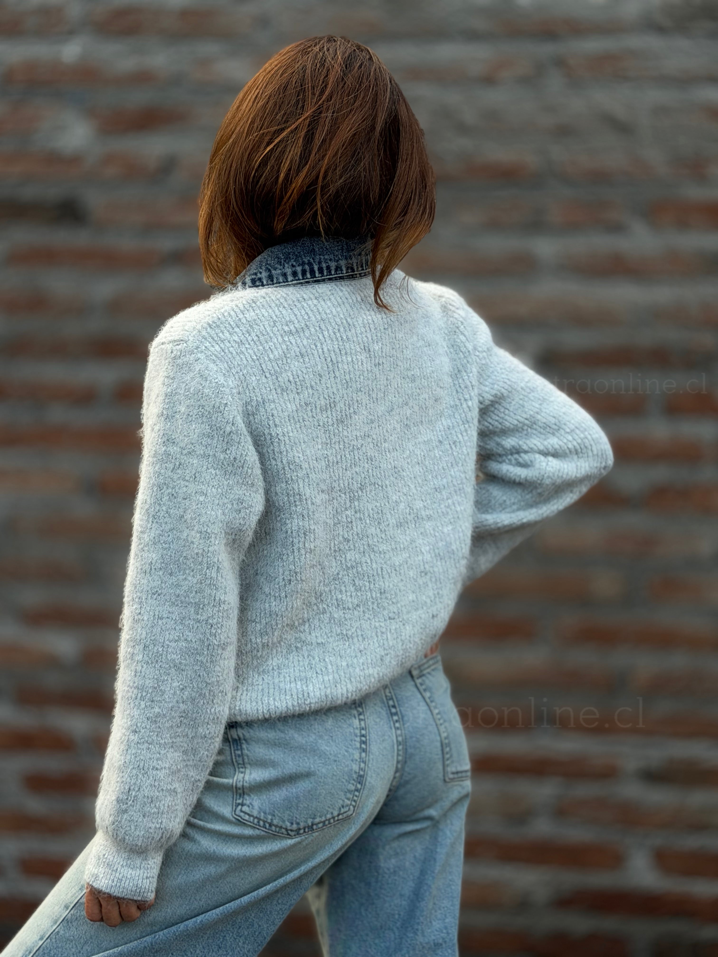 New Chaleco encanto jeans gris