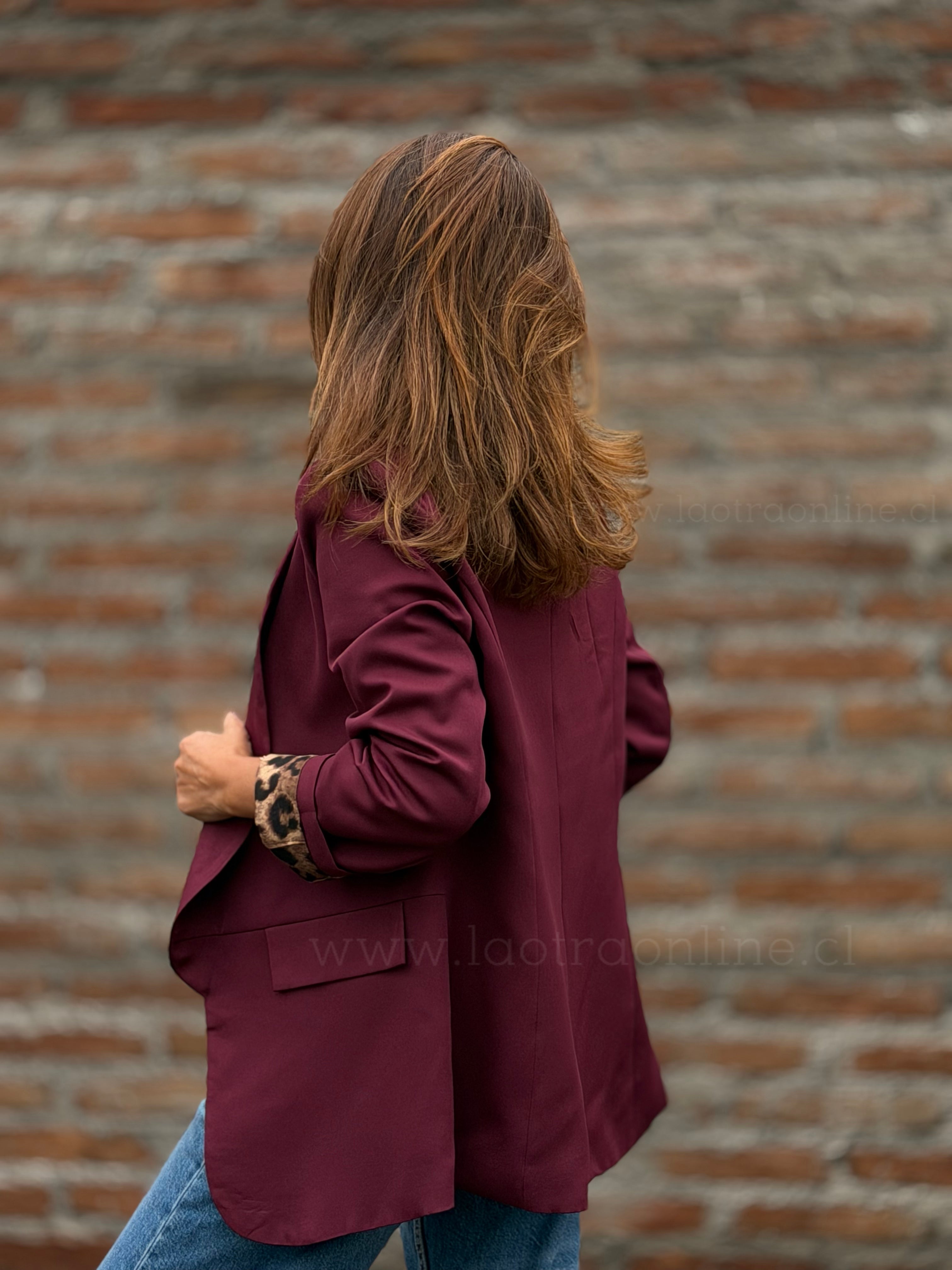 Blazer forro print vino