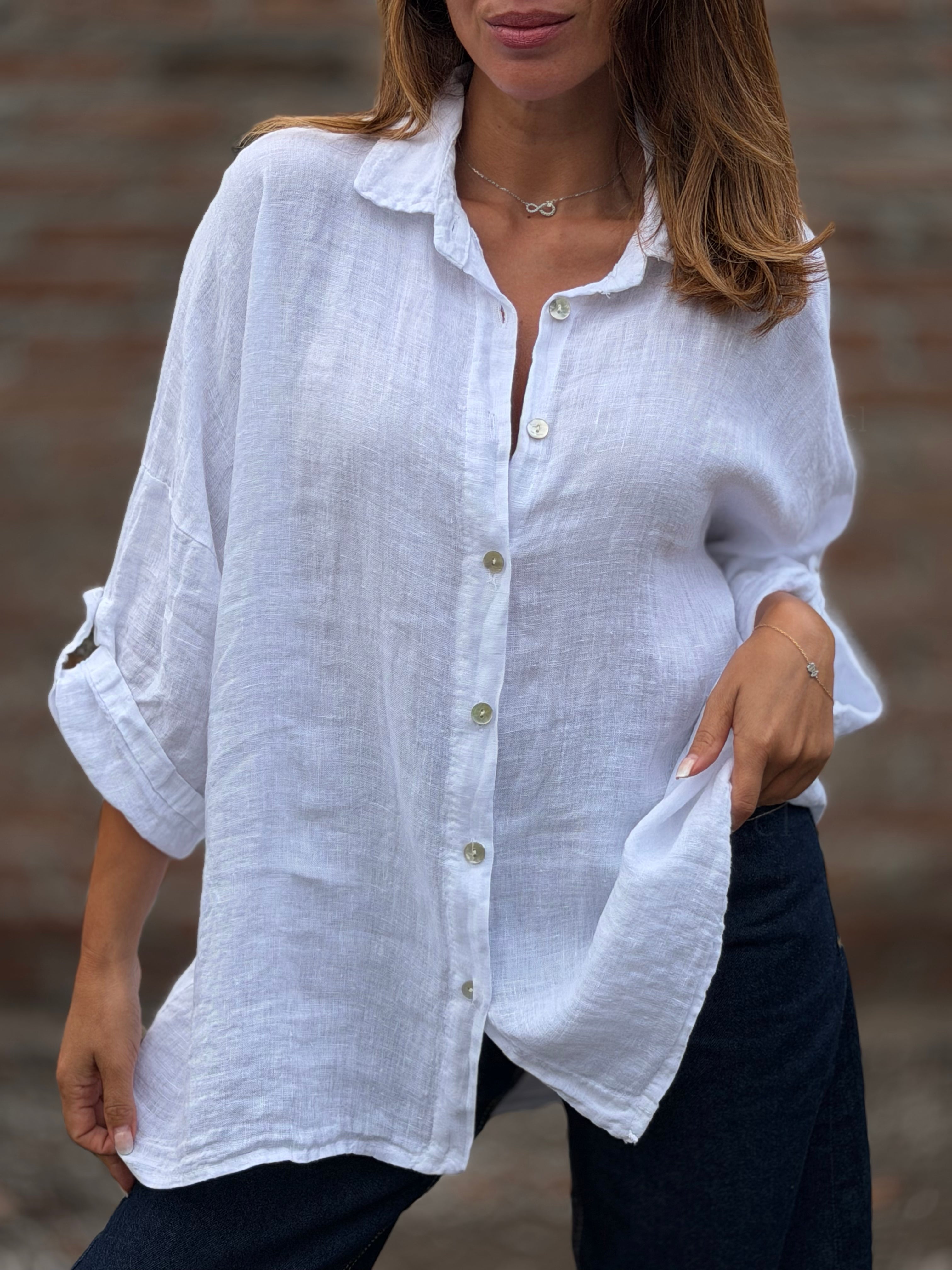 Camisa puro lino blanco