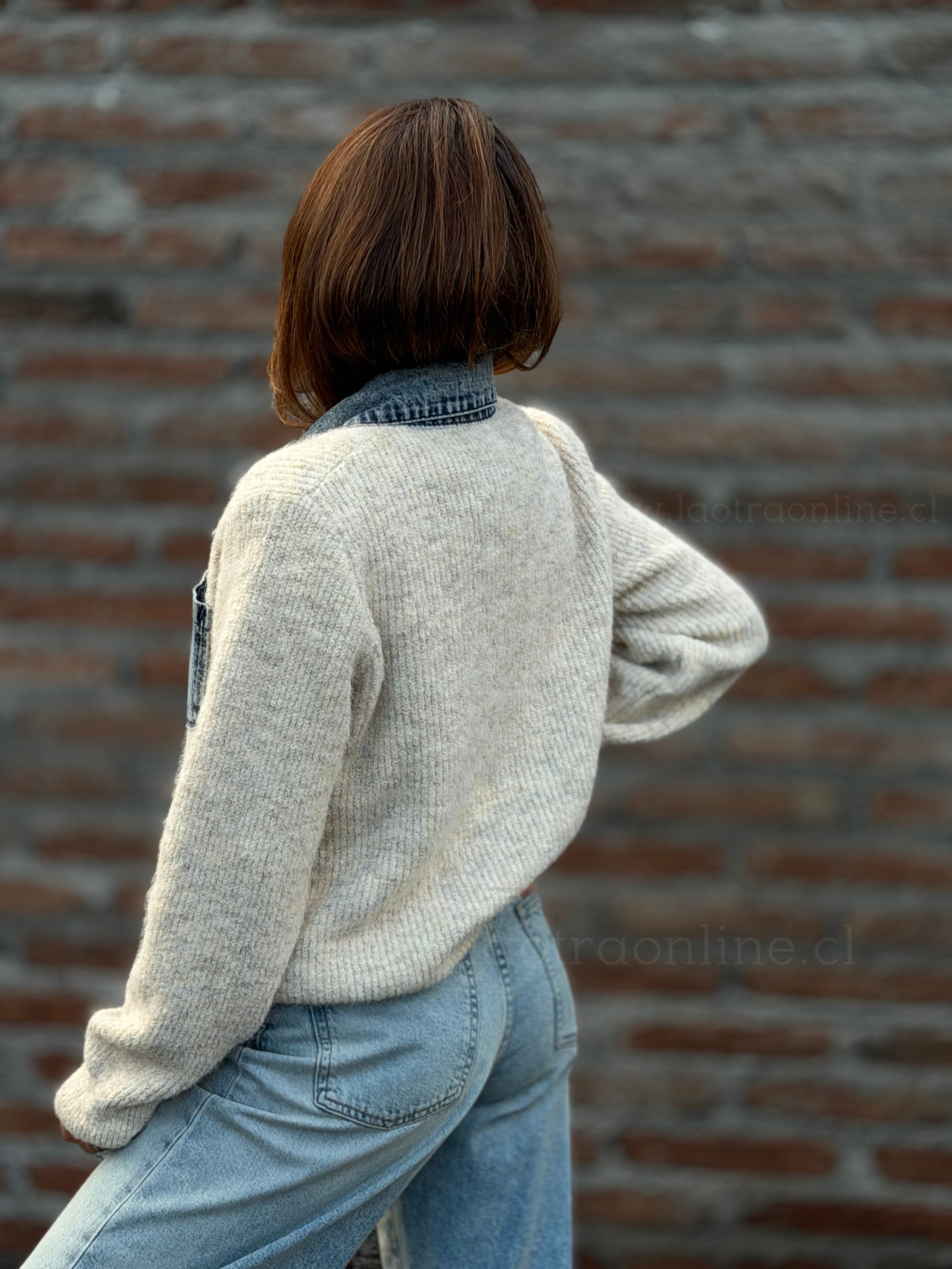 New Chaleco encanto jeans arena