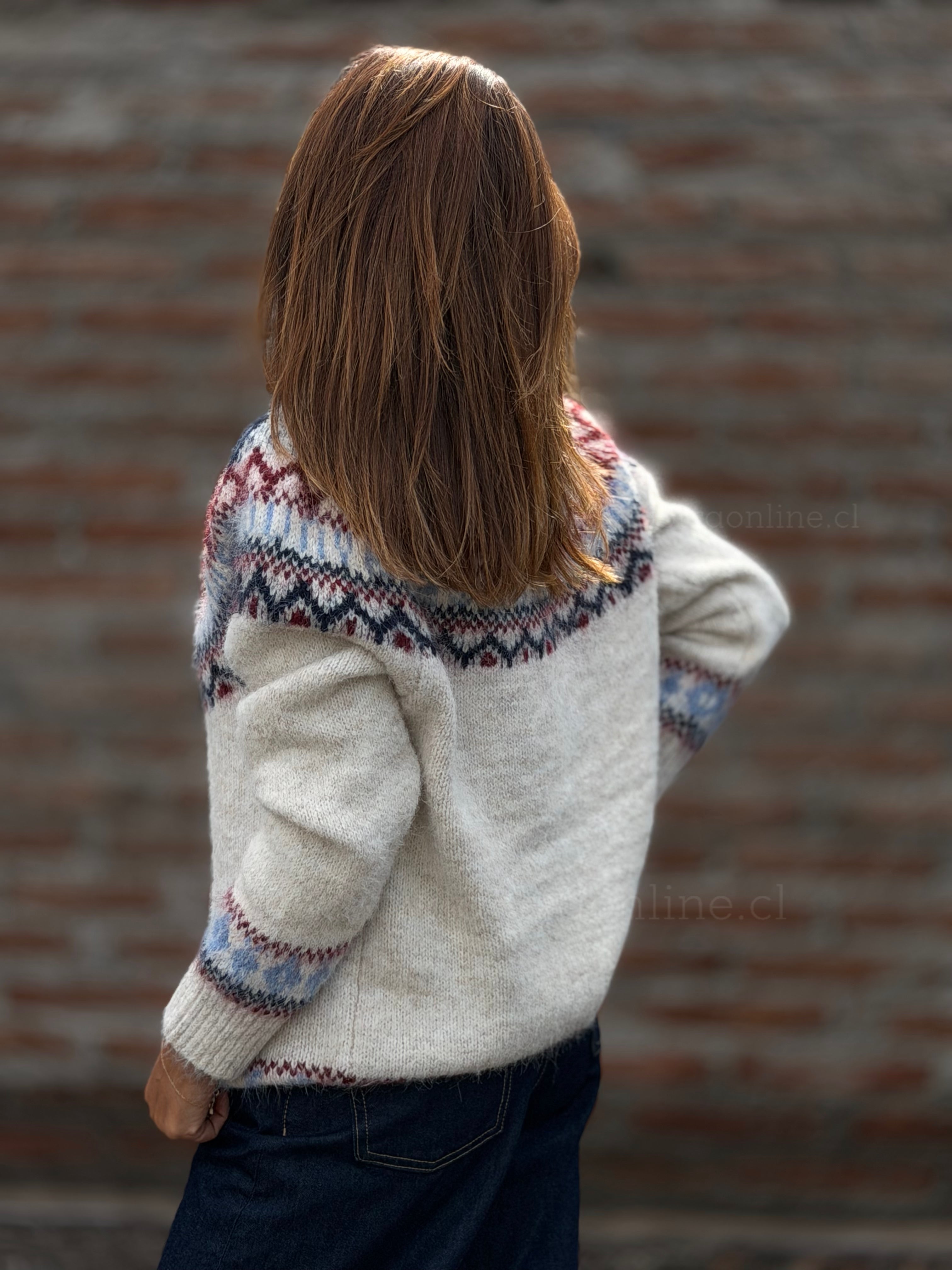 Sweater retro crema