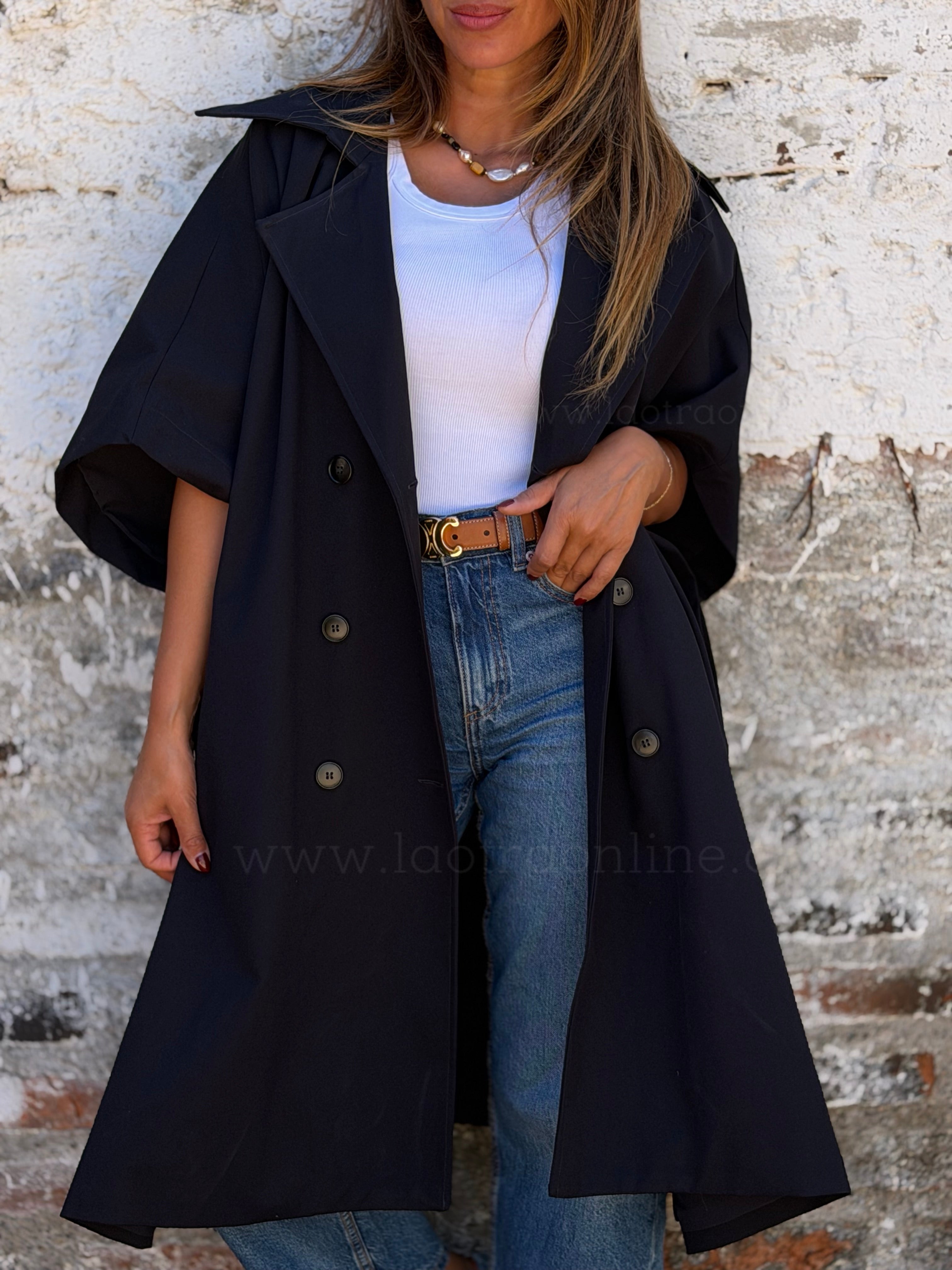 Poncho/Trench negro
