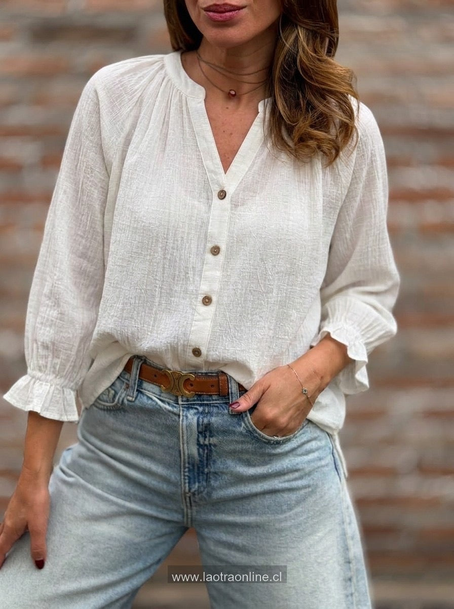 Blusa rústica blanco