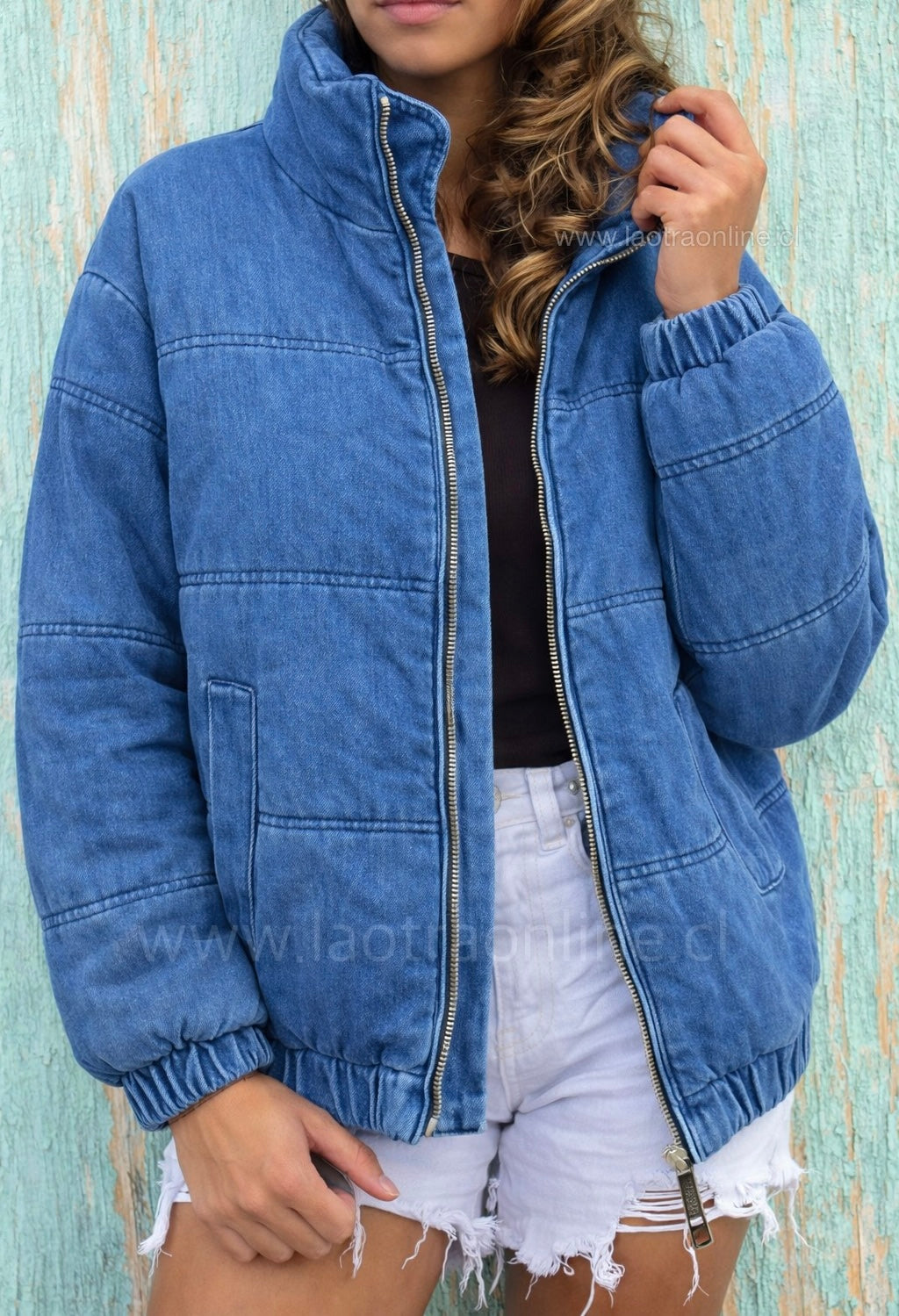 Chaqueta Bomber chiporro Jeans azul