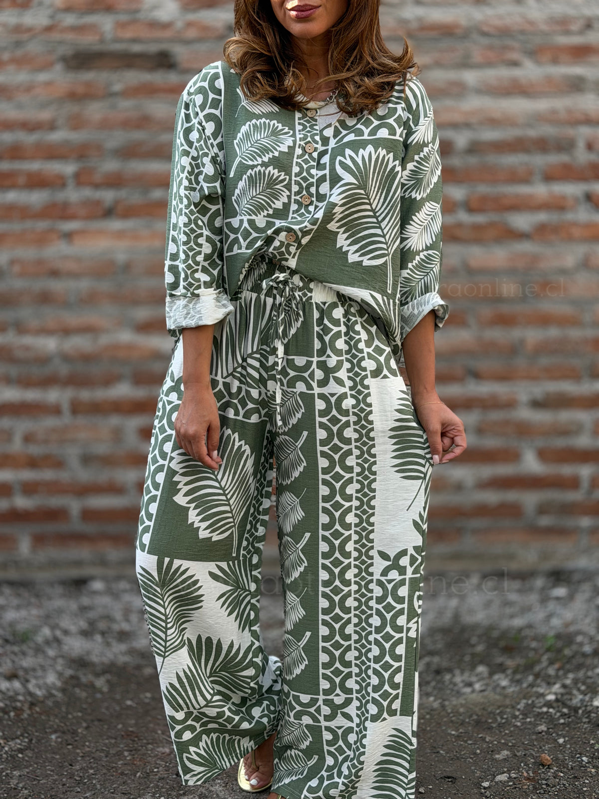 Set estampado olivo