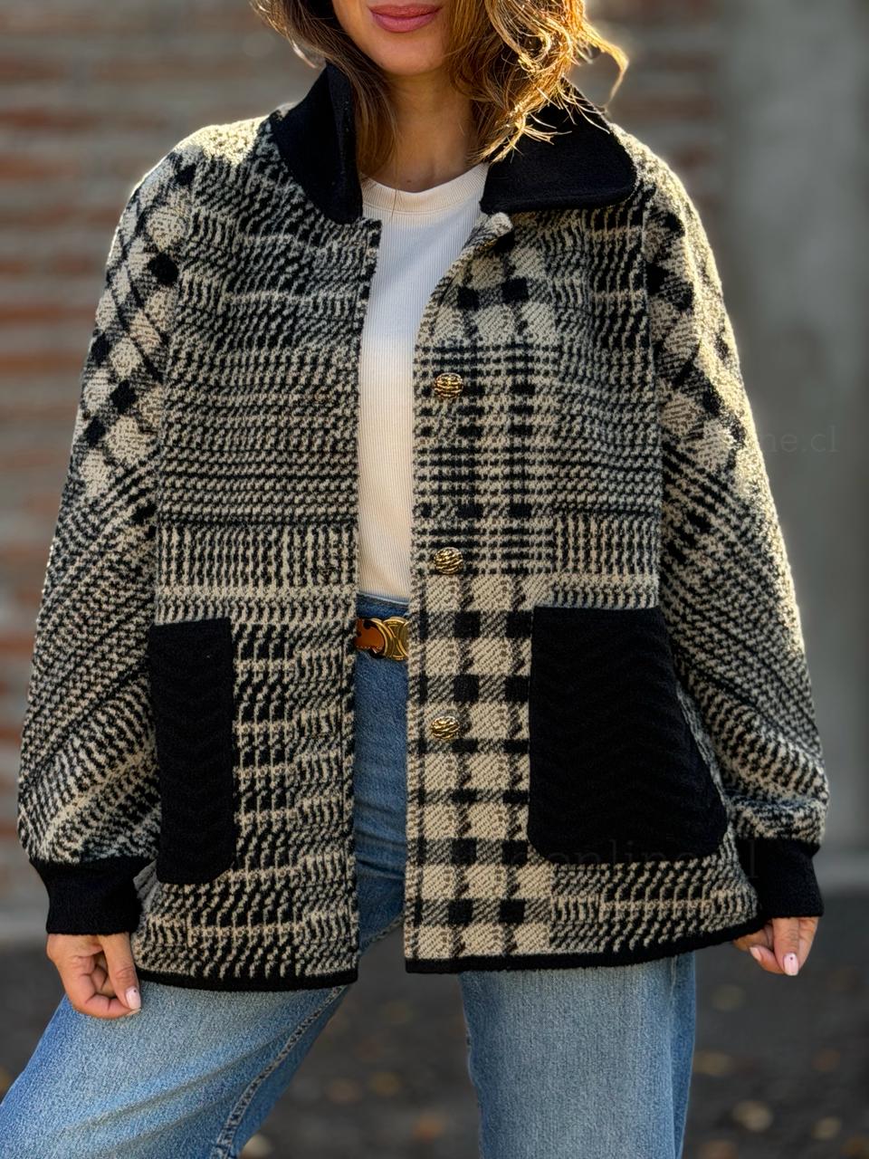 Chaqueta Escocesa negro