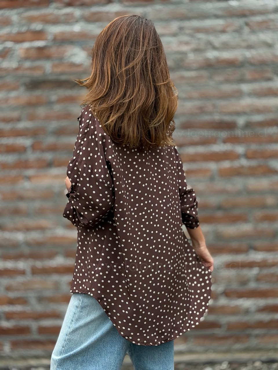 New Blusa Lunares marrón