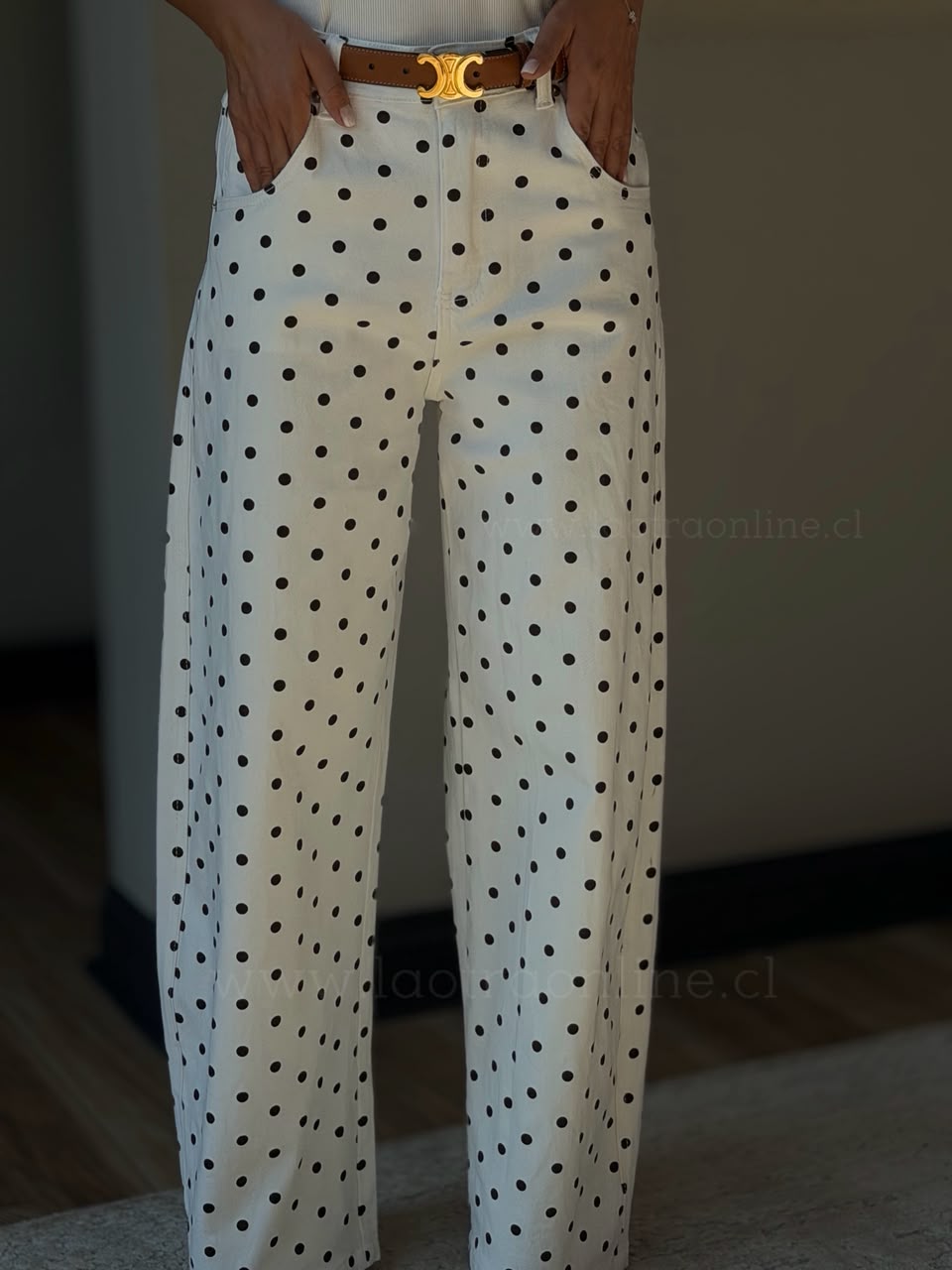 New Jeans Lunares blanco