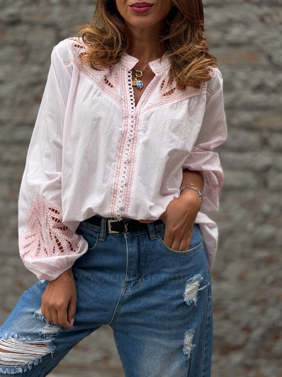 Blusa sofisticada rosa