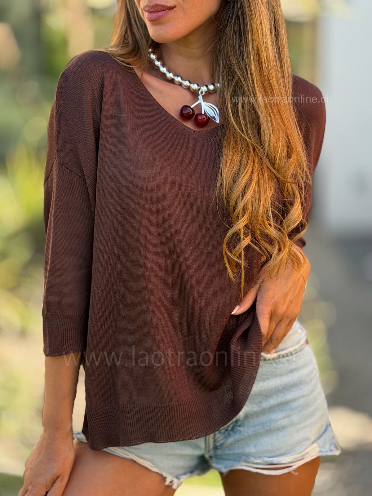 Polera hilo Moscú choco