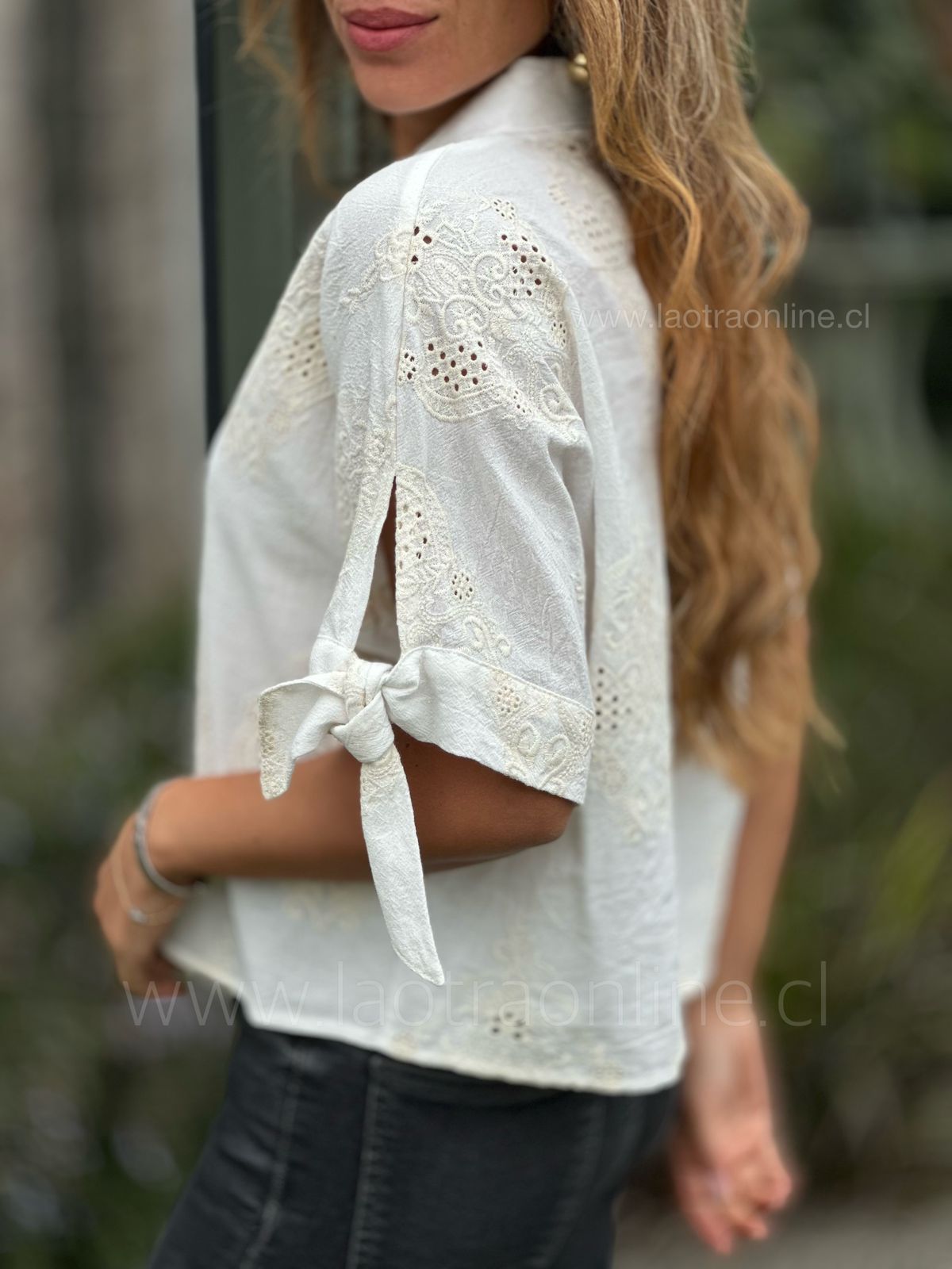 Blusa Nudo Bordada blanco