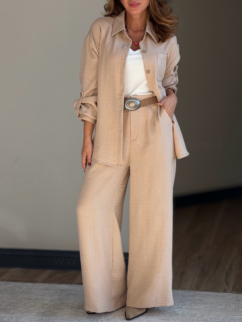 Set Pantalón+Blusa beige
