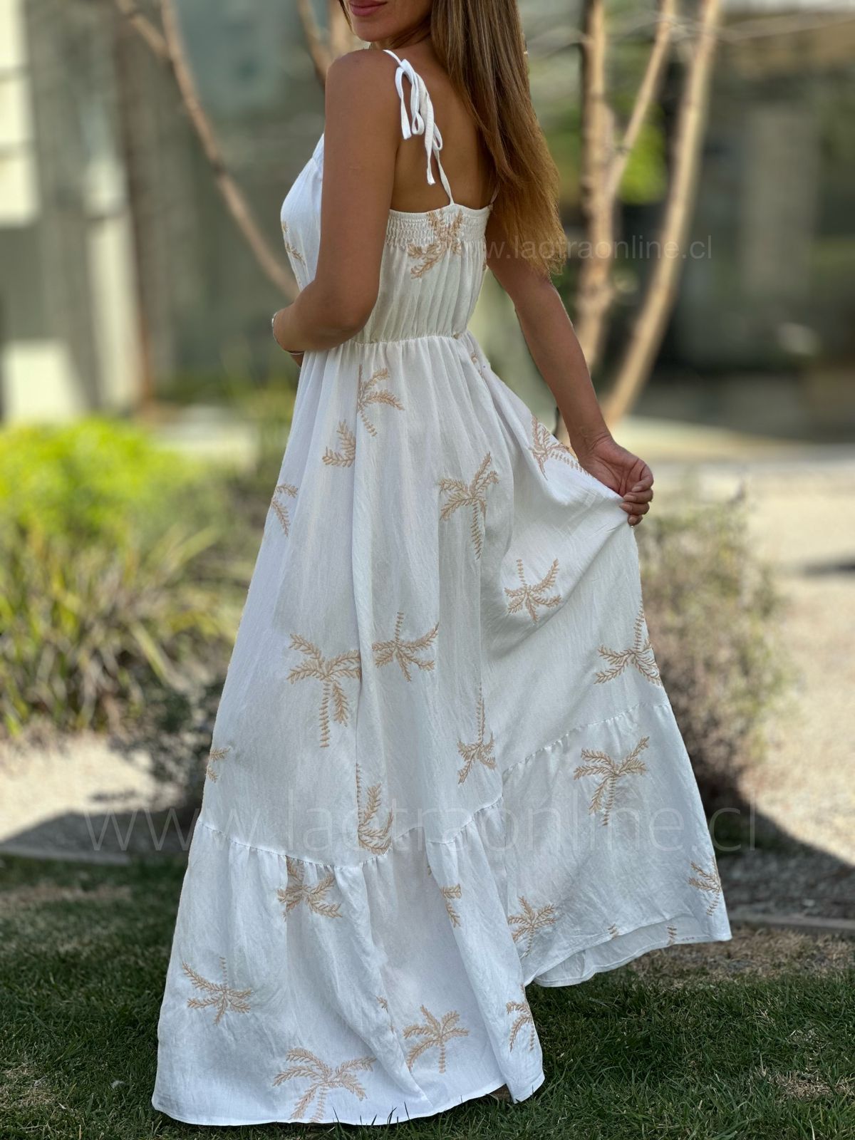 Vestido Palmeras blanco
