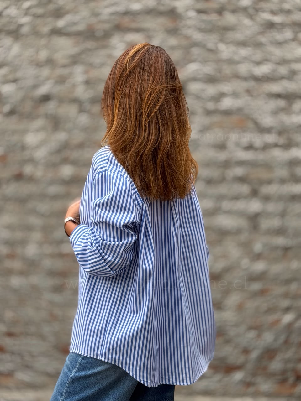 Blusa Rayas clásica azul