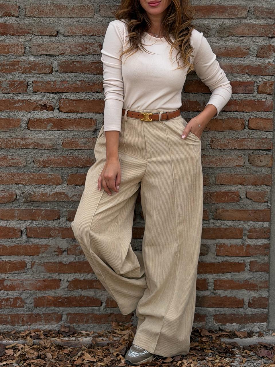 Pantalón Cotele beige