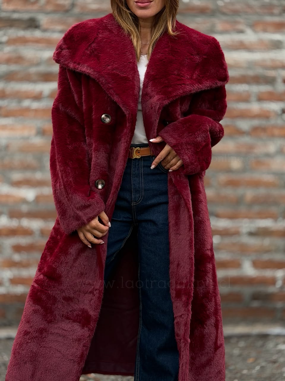 Abrigo Piel Deluxe cherry
