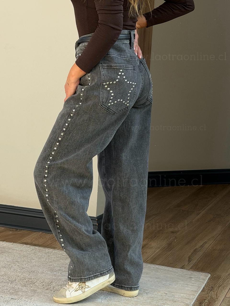 Baggy Estrella tachas gris