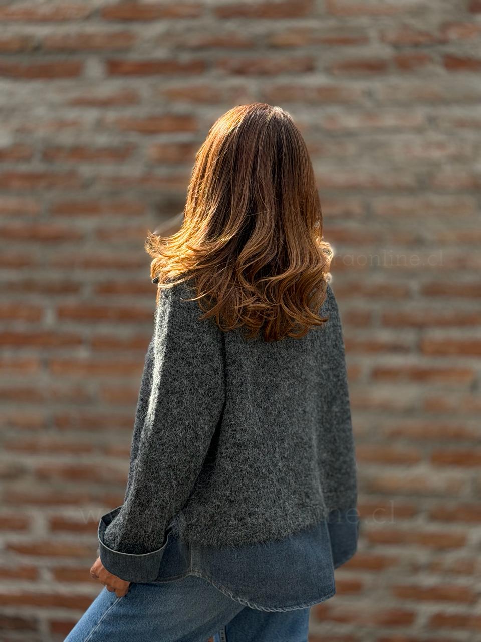 Chaleco cierre blusa mentirosa marengo