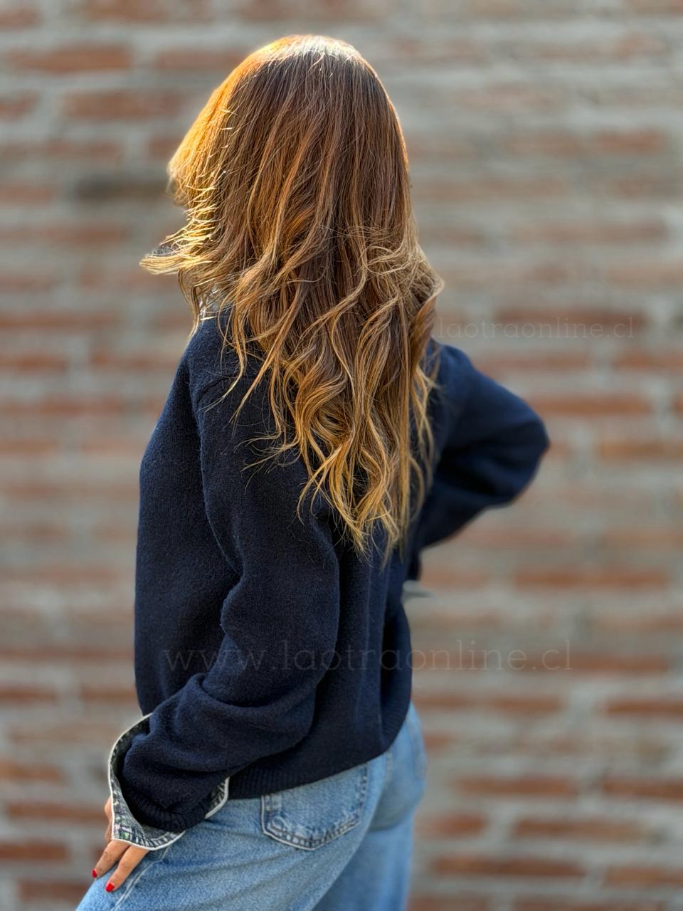New Chaleco blusa mentirosa azul