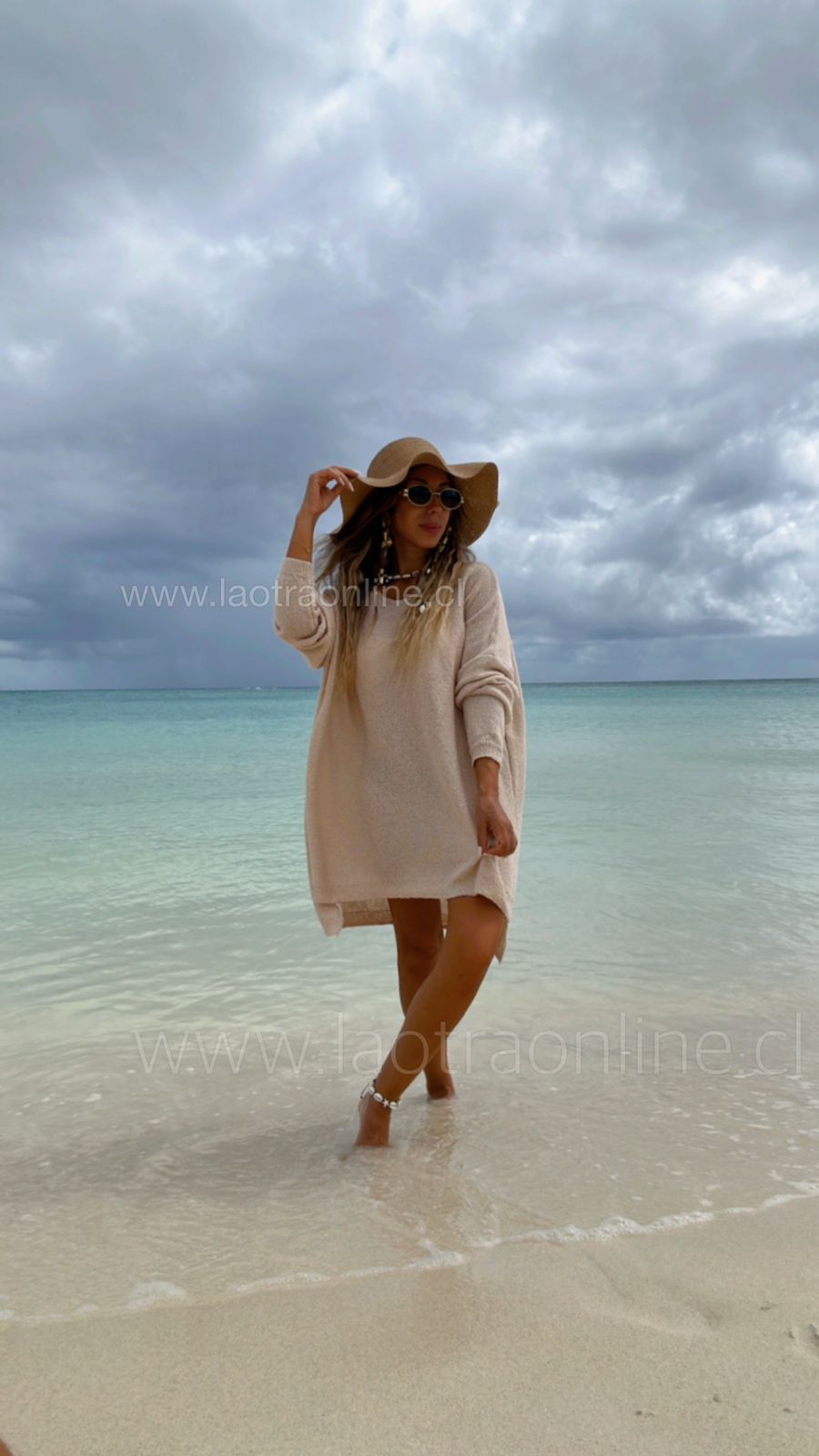 Sweater oversize Caribe beige