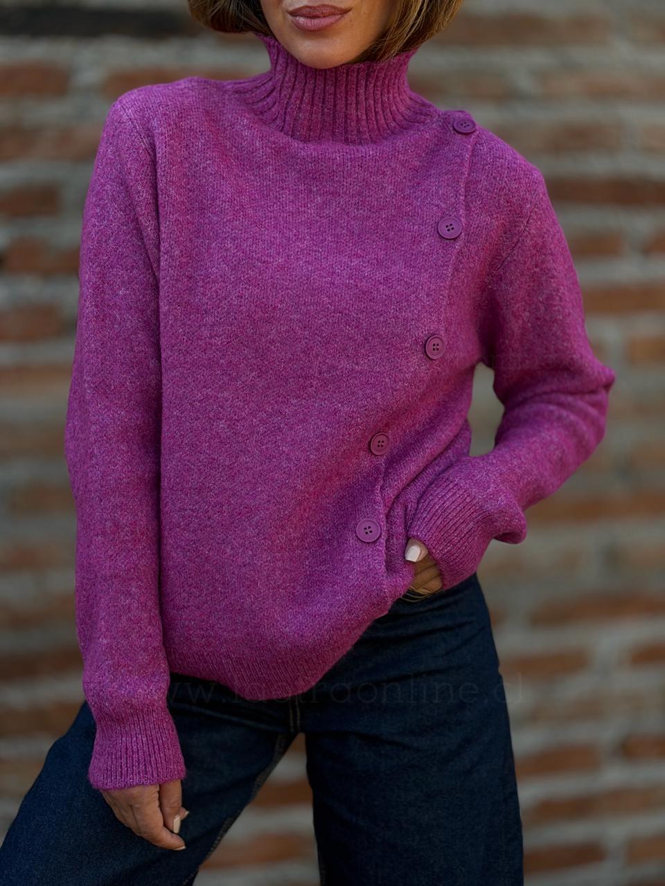Sweater Botones magenta